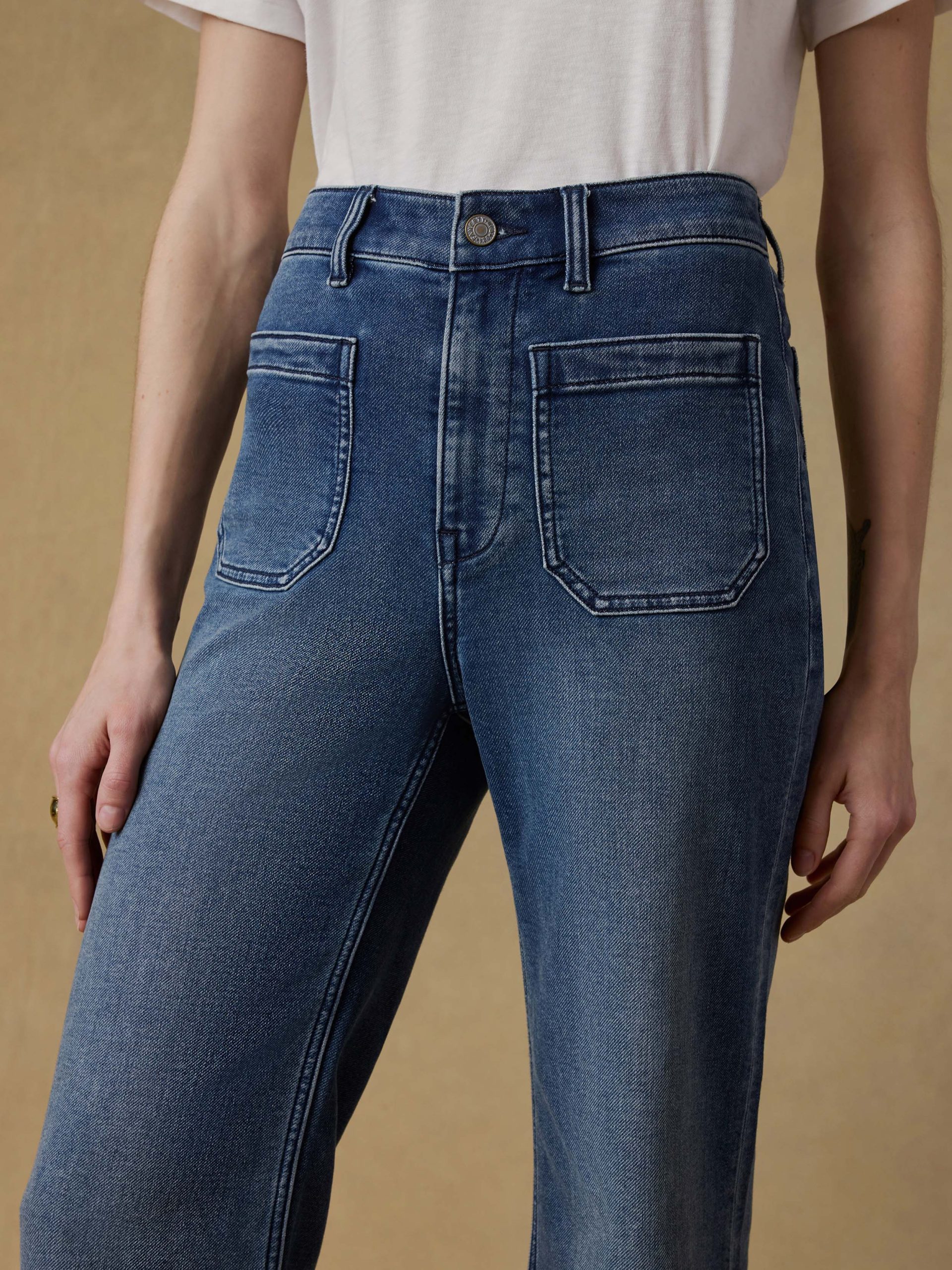 Stretch Terry Patch Pocket Ankle Pant - Riverton Wash - Image 5