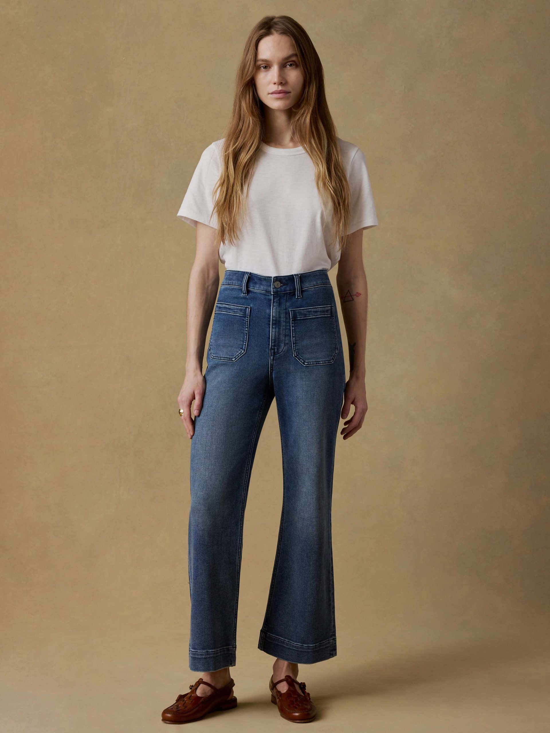Stretch Terry Patch Pocket Ankle Pant - Riverton Wash