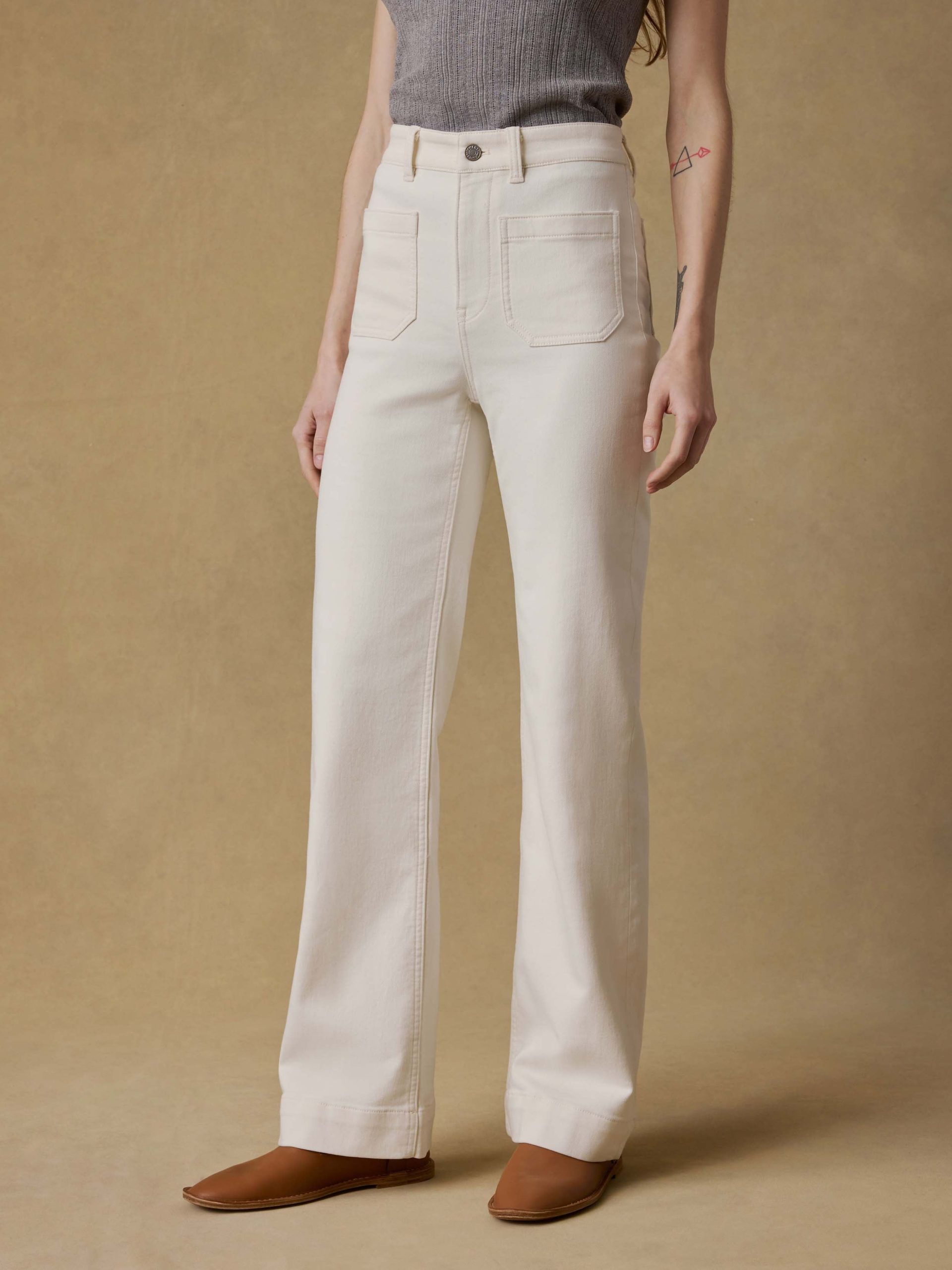 Stretch Terry Patch Pocket Pant - Egret - Image 3