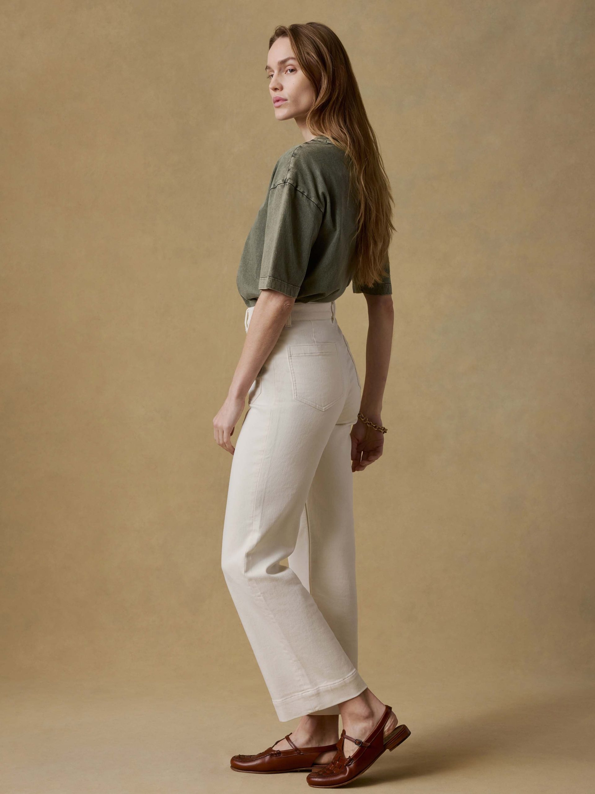 Stretch Terry Patch Pocket Ankle Pant - Egret - Image 2
