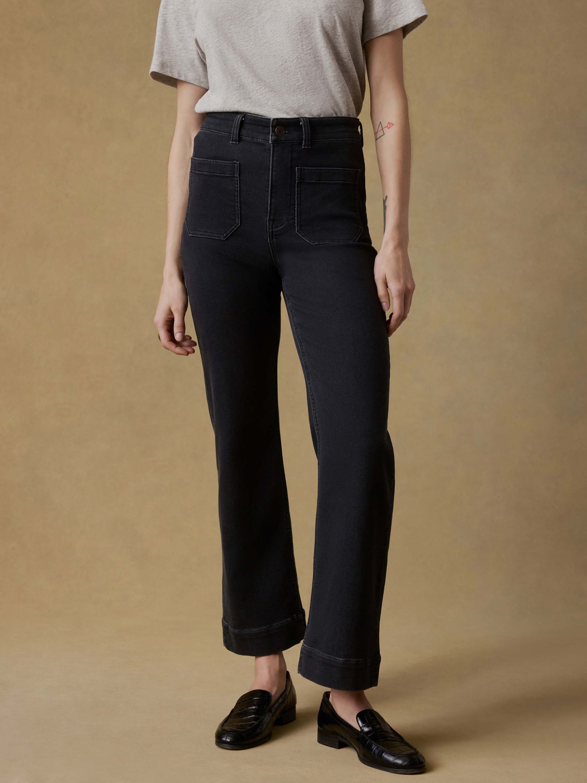 Stretch Terry Patch Pocket Ankle Pant - Onyx Black - Image 3