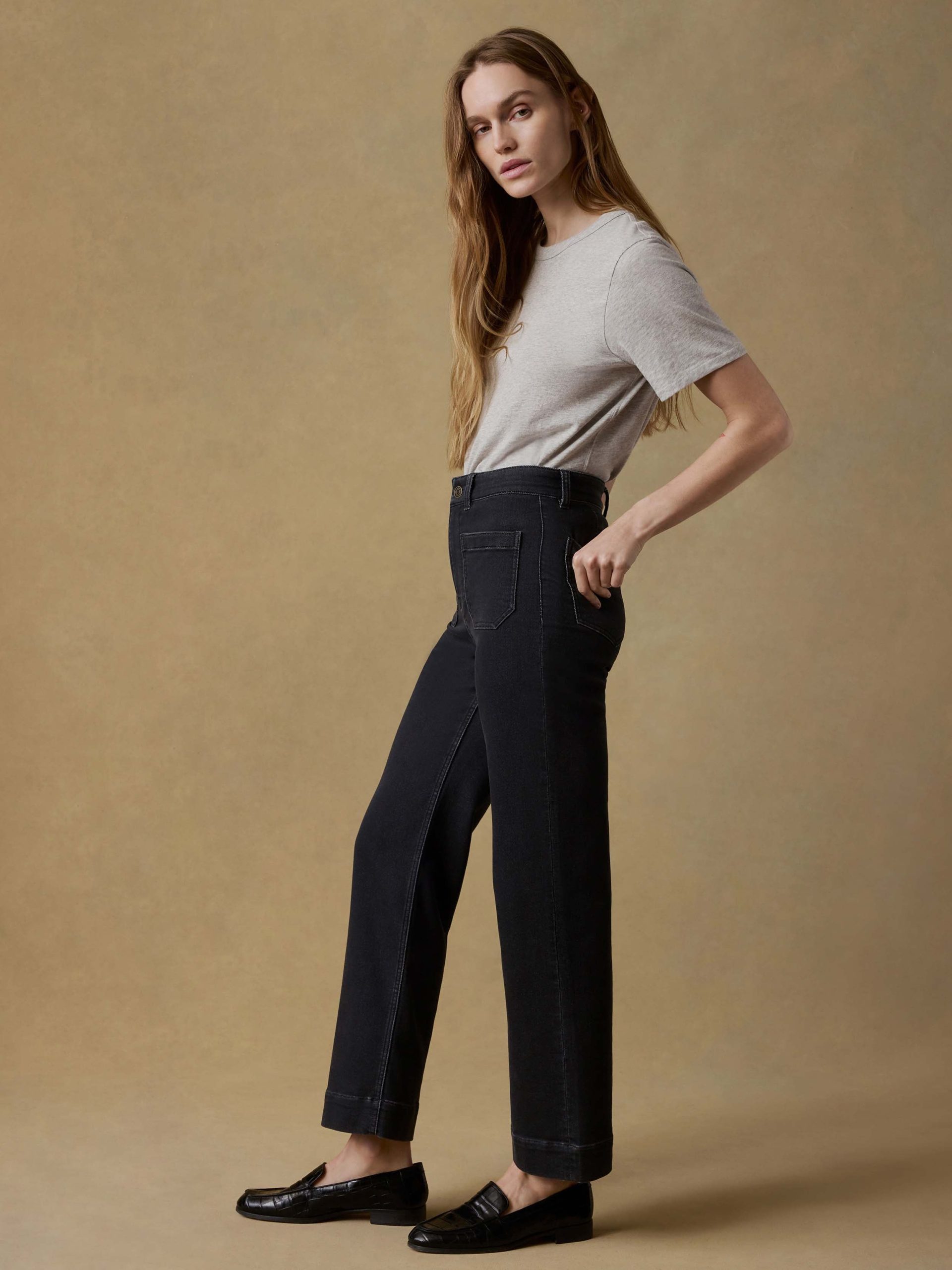 Stretch Terry Patch Pocket Ankle Pant - Onyx Black - Image 2