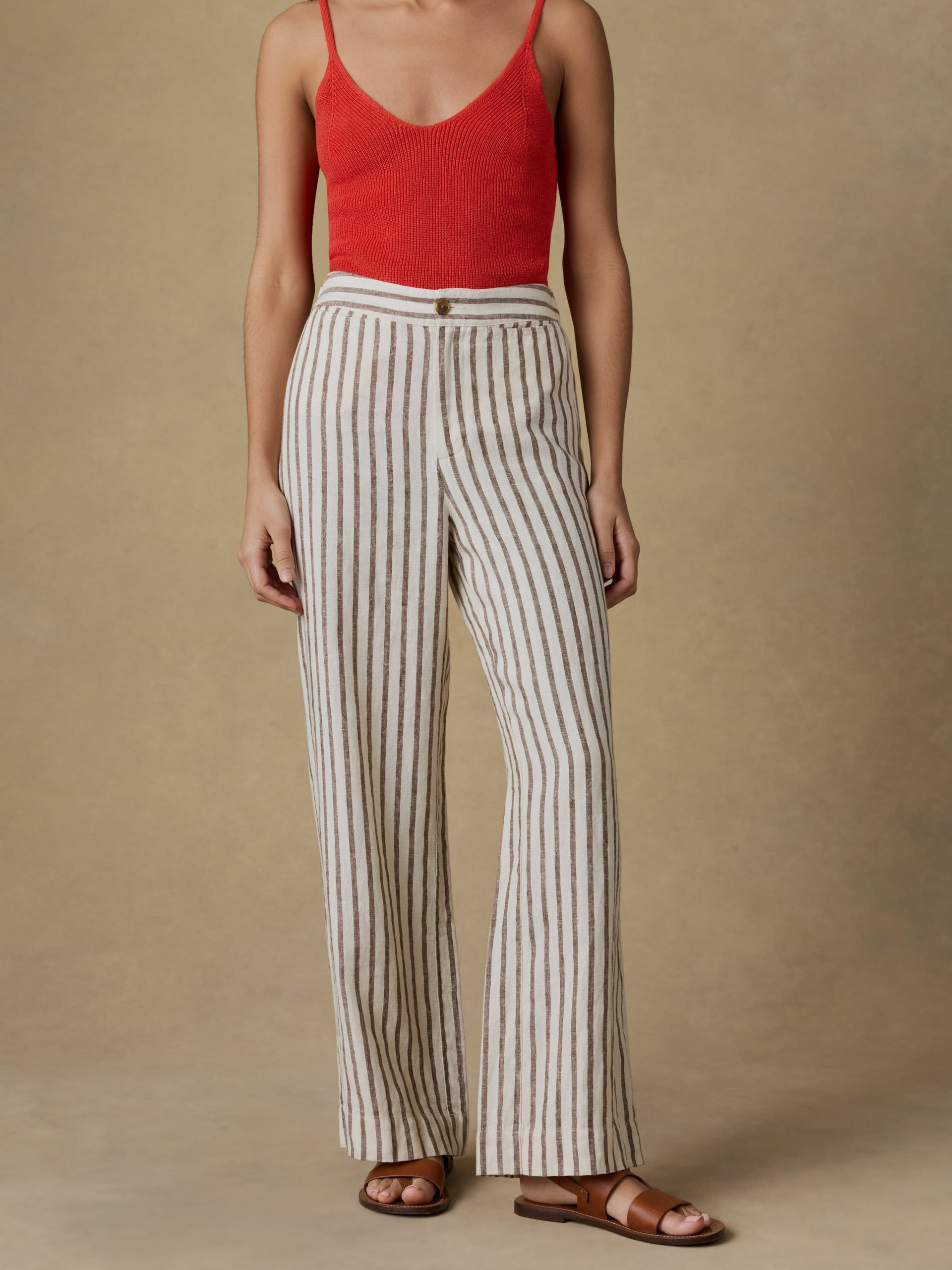 Sun Strider Linen Pant - Cocoa Grove Stripe - Image 3
