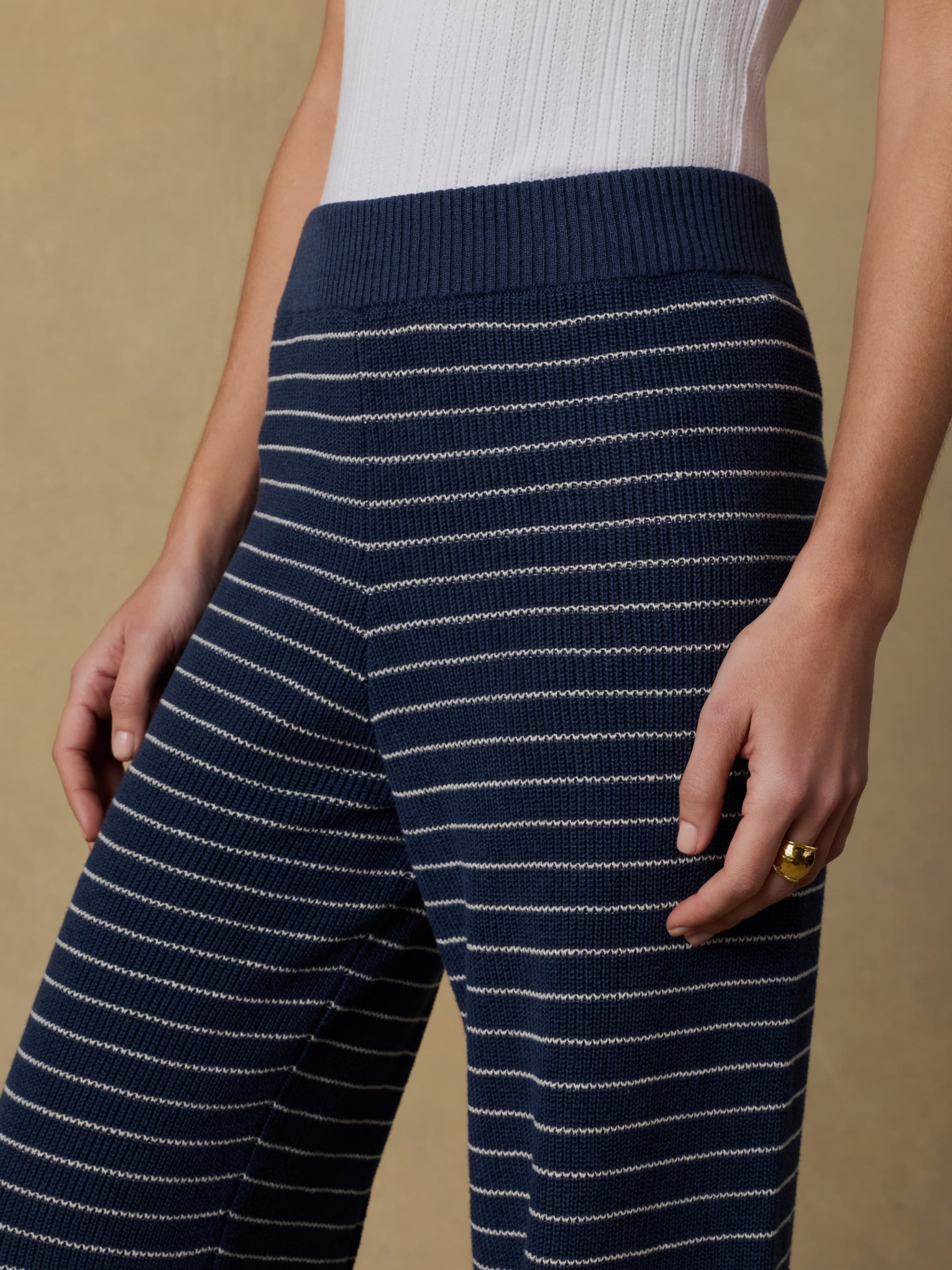 Miramar Linen Sweater Pant - Navy Stripe - Image 6