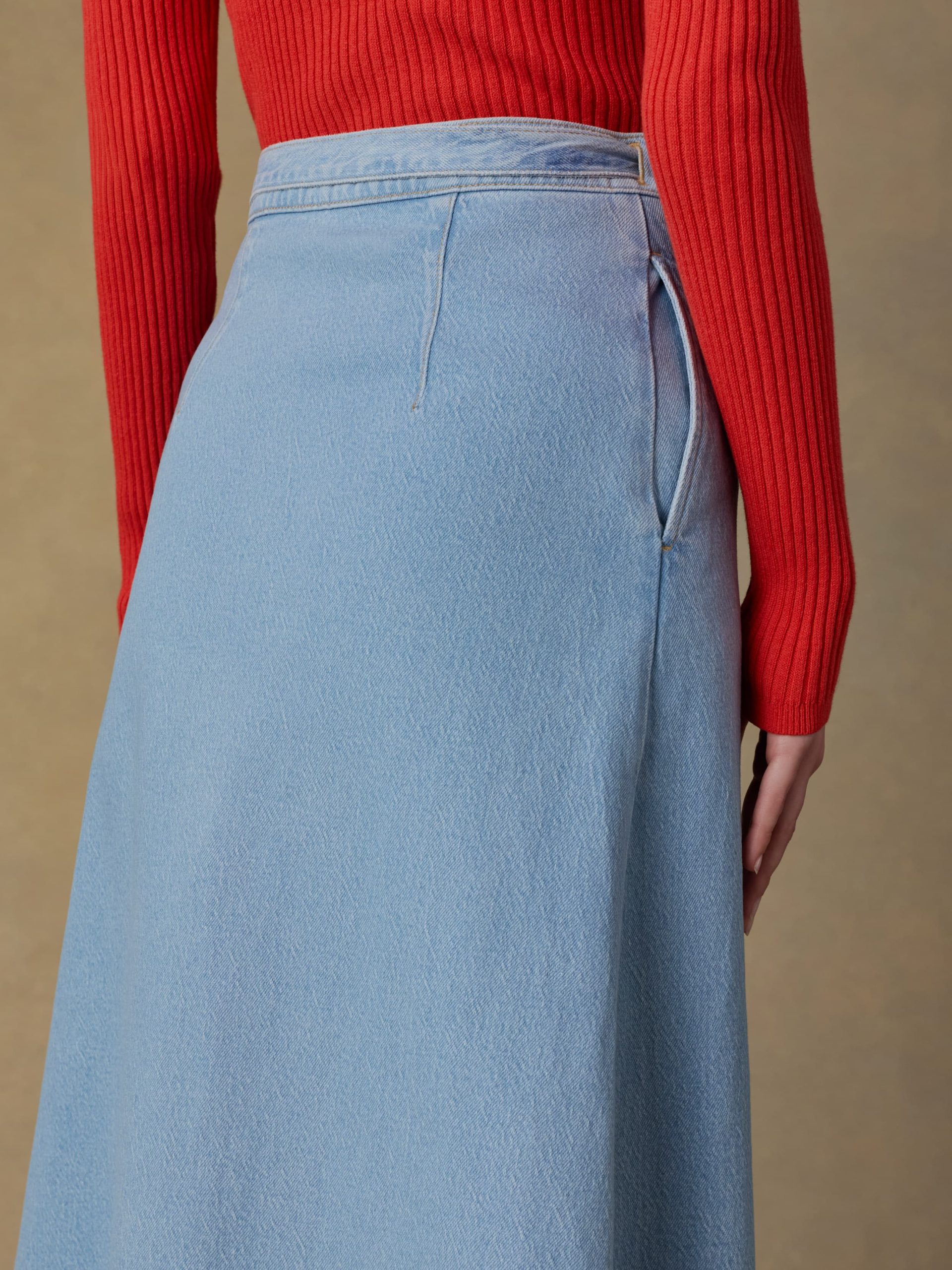 Solstice Denim Wrap Skirt - Bay Drift Wash - Image 5