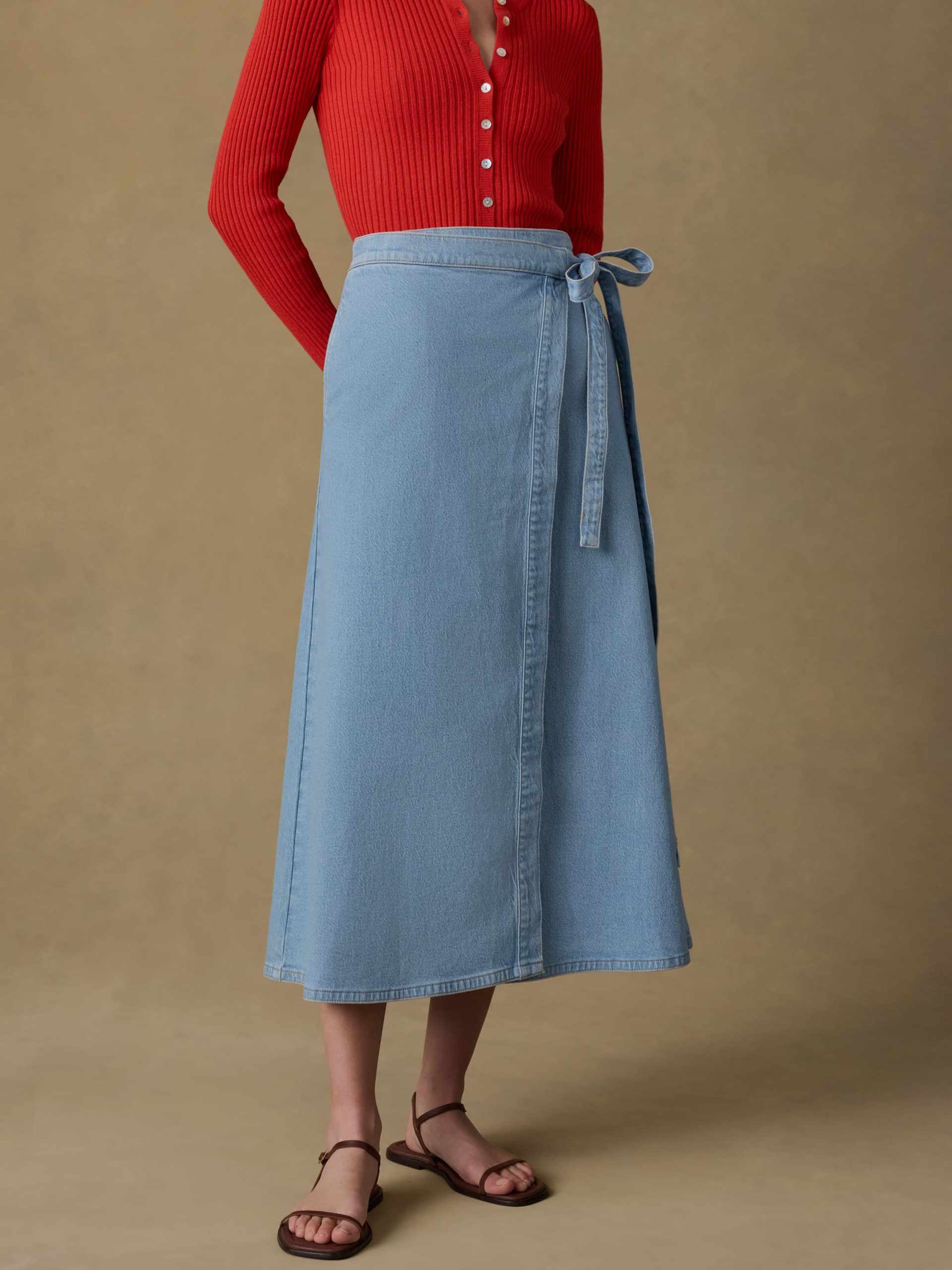Solstice Denim Wrap Skirt - Bay Drift Wash - Image 4