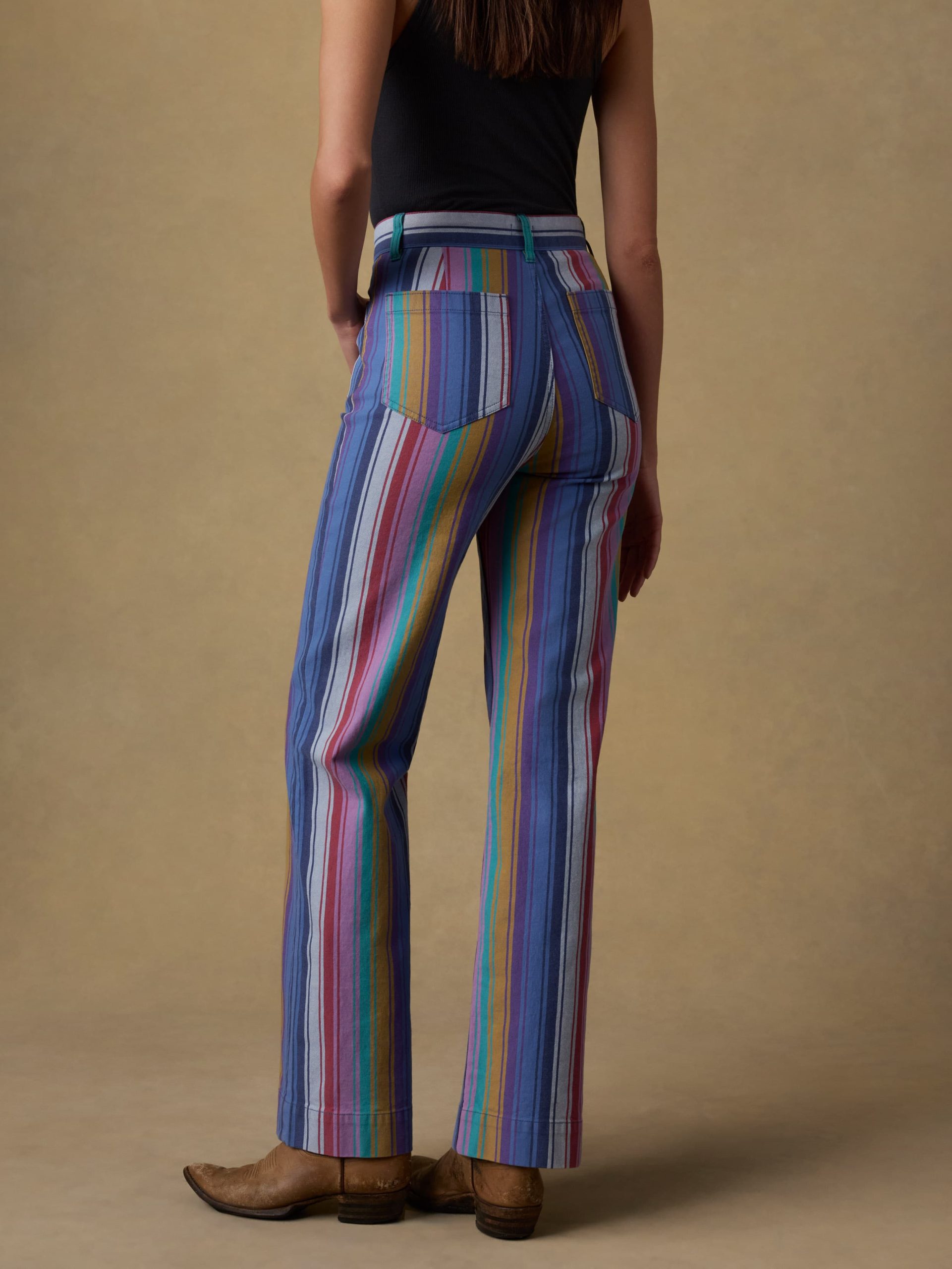 Sunset Denim Patch Pocket Pant - Painted Row Stripe - Image 4