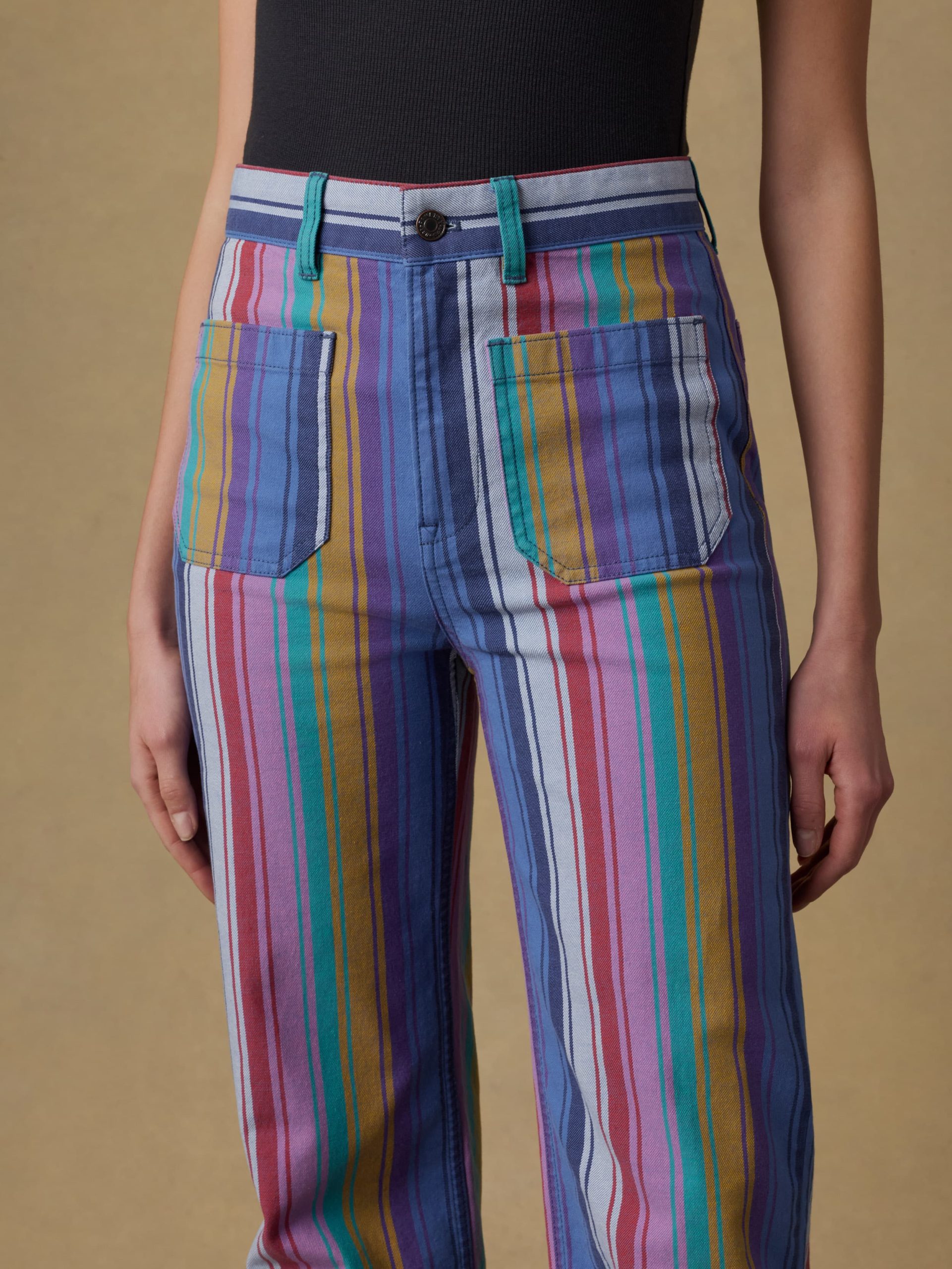 Sunset Denim Patch Pocket Pant - Painted Row Stripe - Image 6