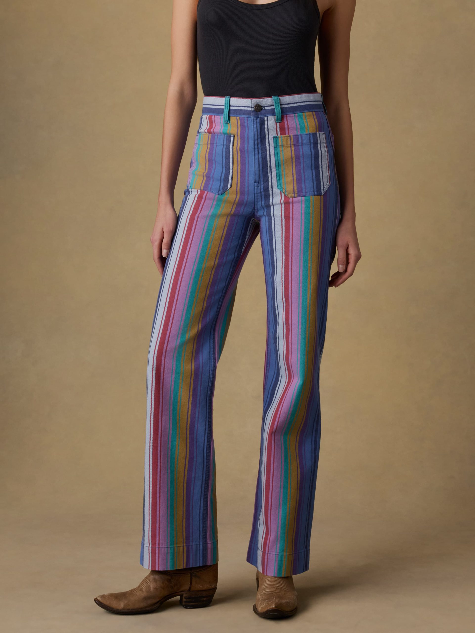 Sunset Denim Patch Pocket Pant - Painted Row Stripe - Image 3
