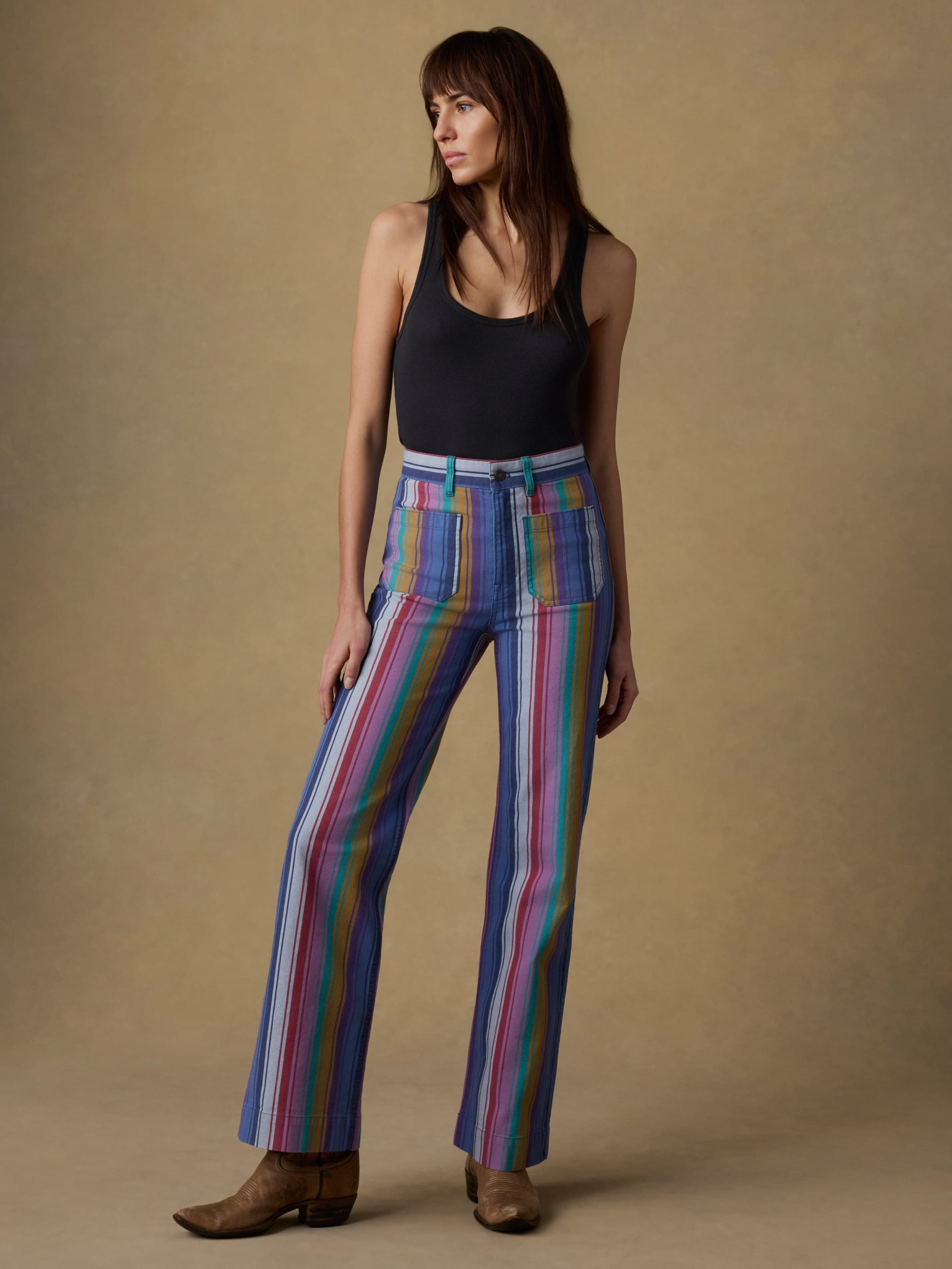Sunset Denim Patch Pocket Pant - Painted Row Stripe - Image 5