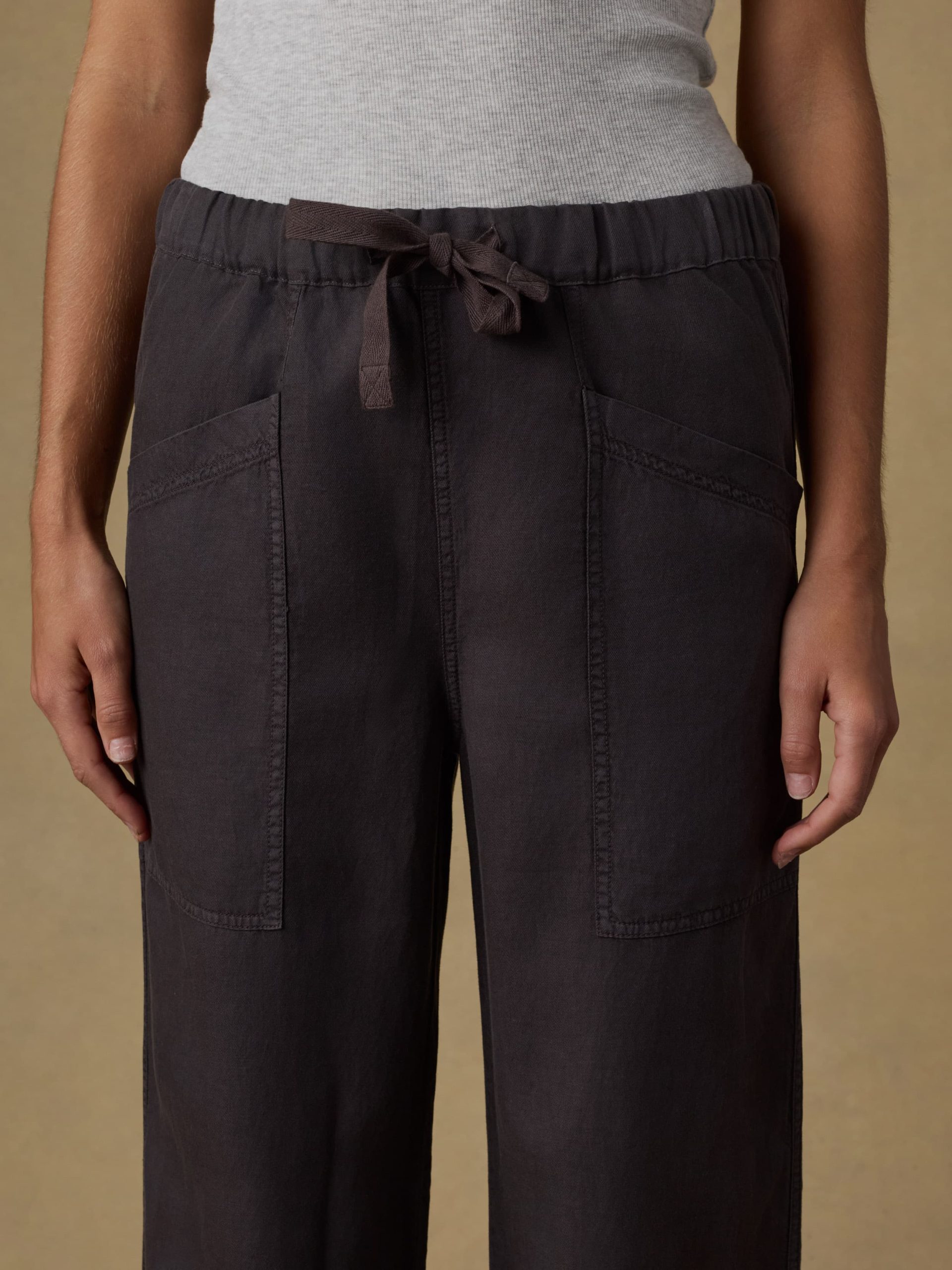 Topanga Drape Ankle Pant - Washed Black - Image 5