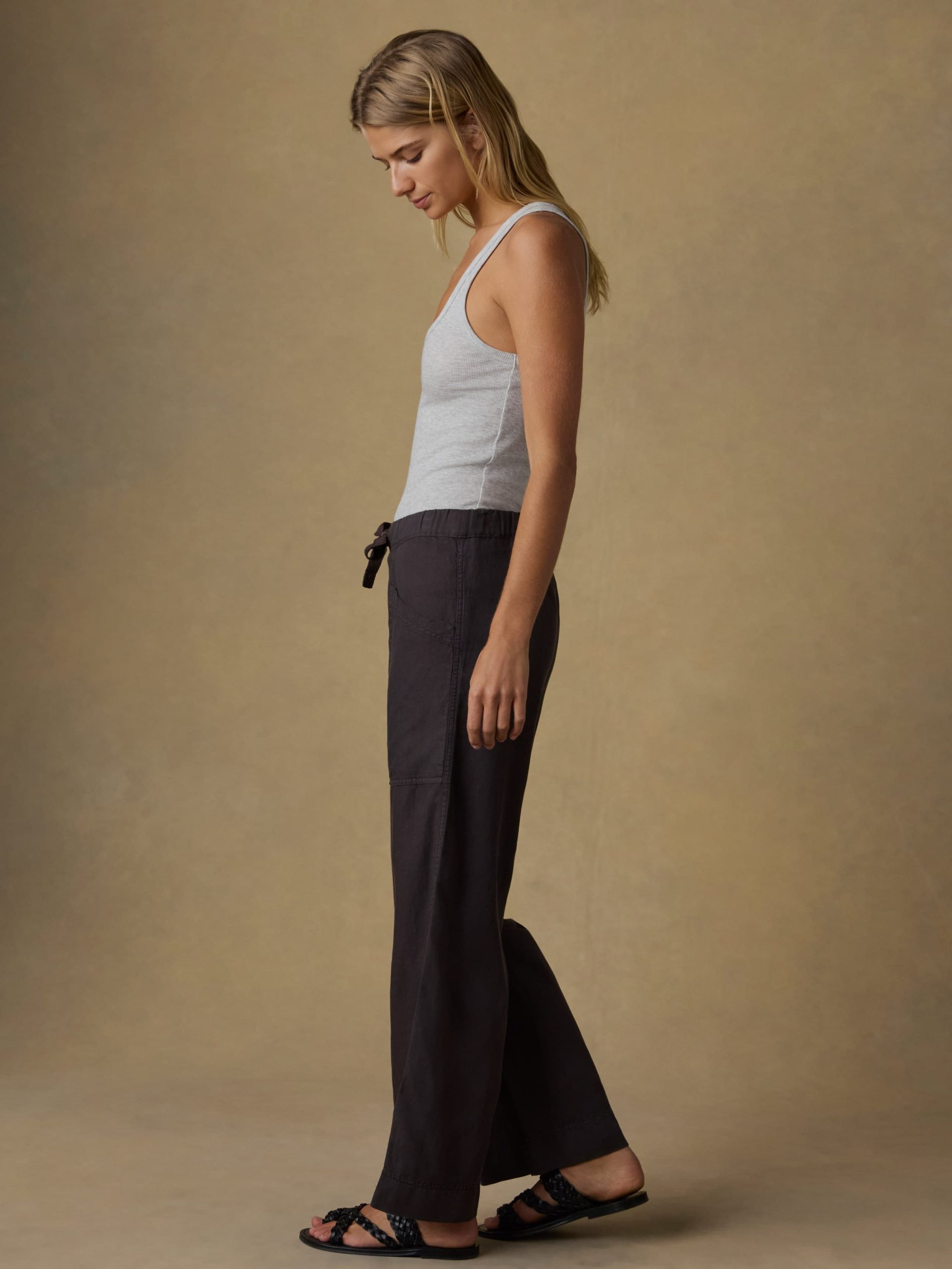 Topanga Drape Ankle Pant - Washed Black - Image 4