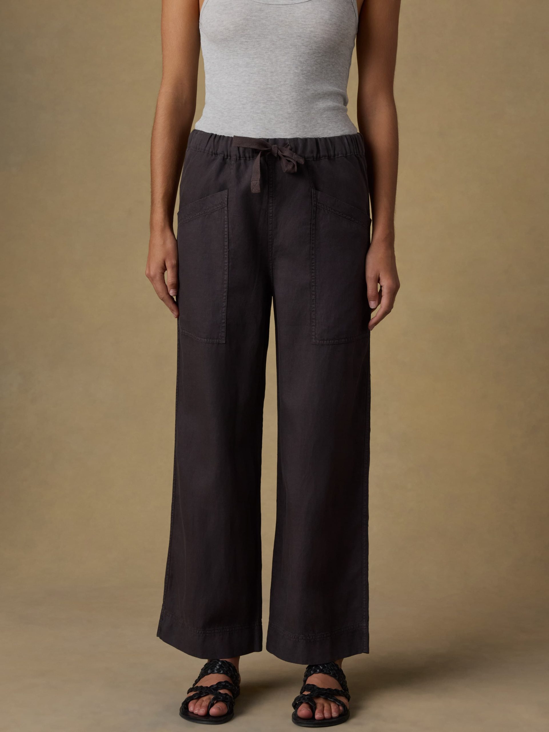 Topanga Drape Ankle Pant - Washed Black - Image 2