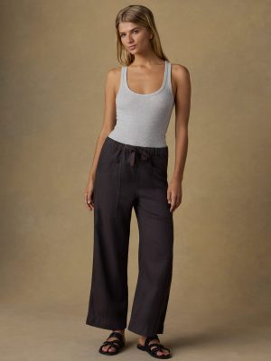 Topanga Drape Ankle Pant - Washed Black