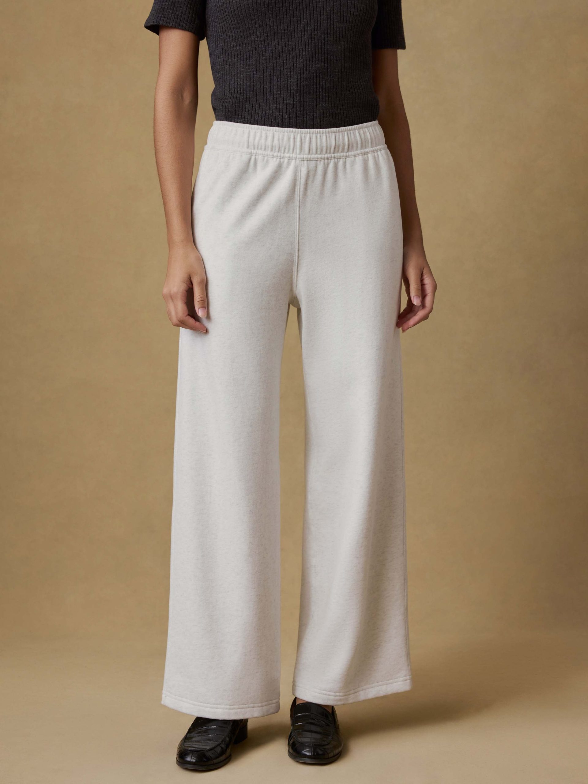 High Standard Fleece Wide Leg Sweatpant - Ice Grey Heather - Image 3