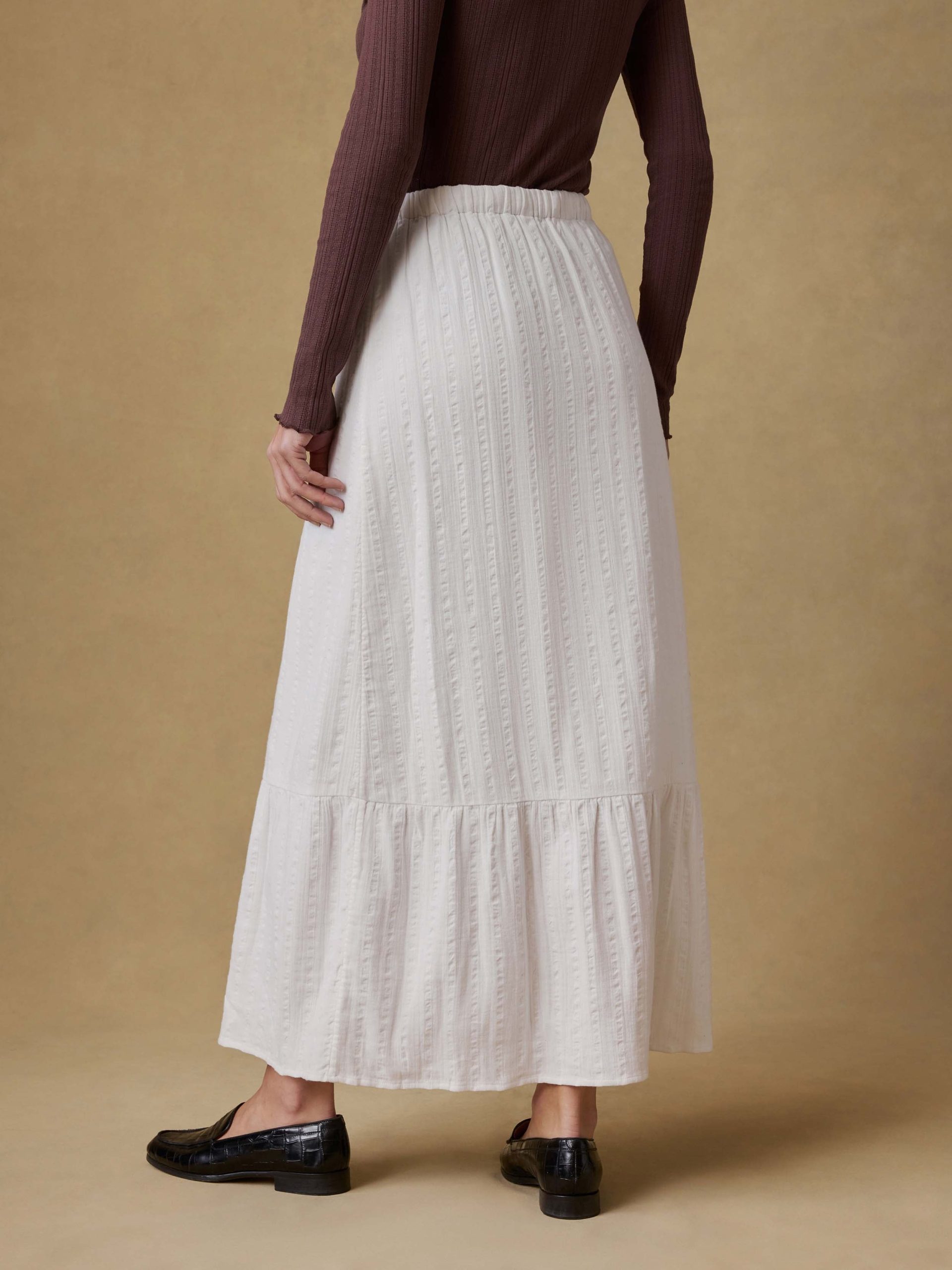 Dune Cotton Gauze Rees Skirt - White - Image 4