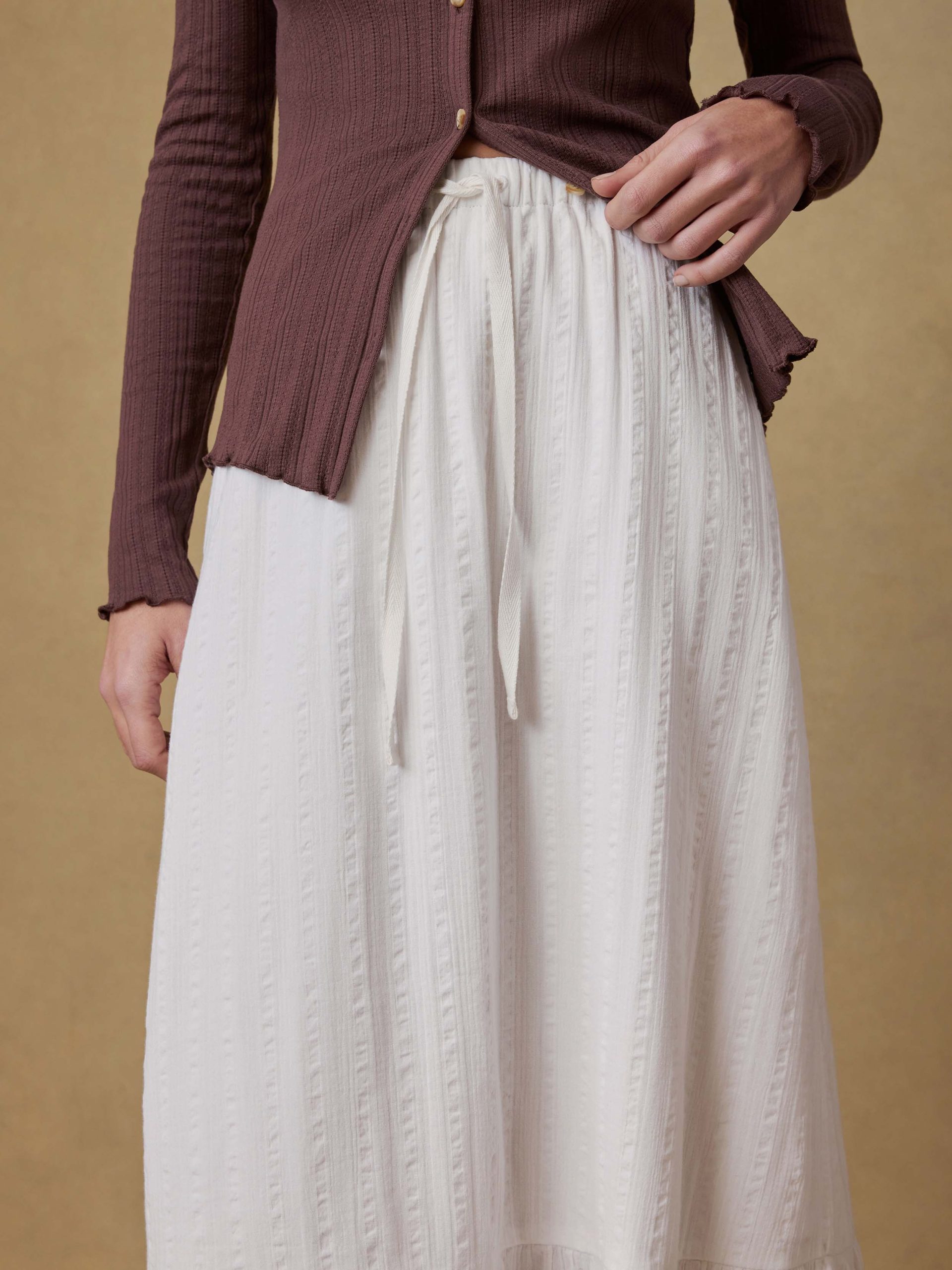 Dune Cotton Gauze Rees Skirt - White - Image 5