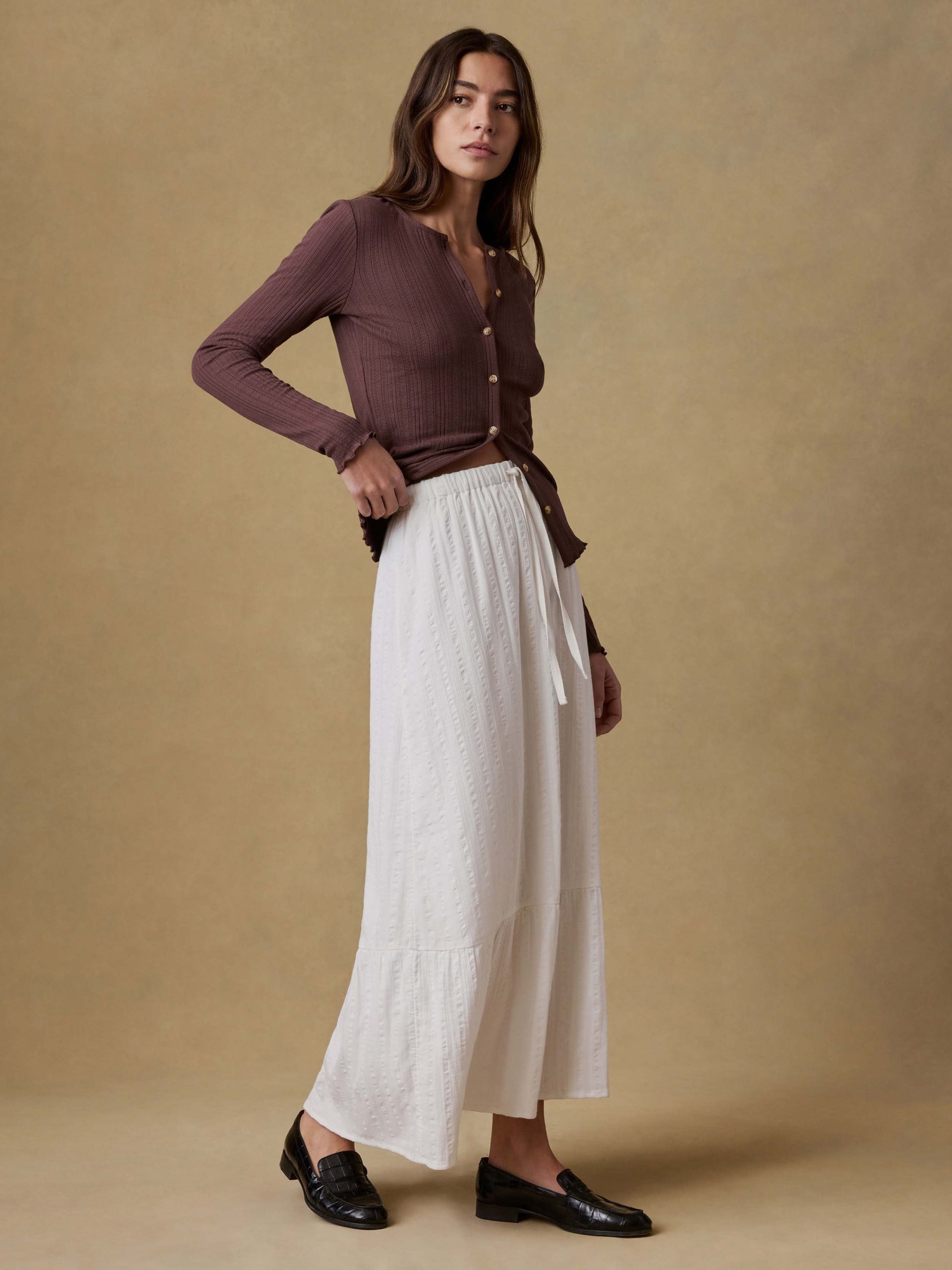 Dune Cotton Gauze Rees Skirt - White - Image 2