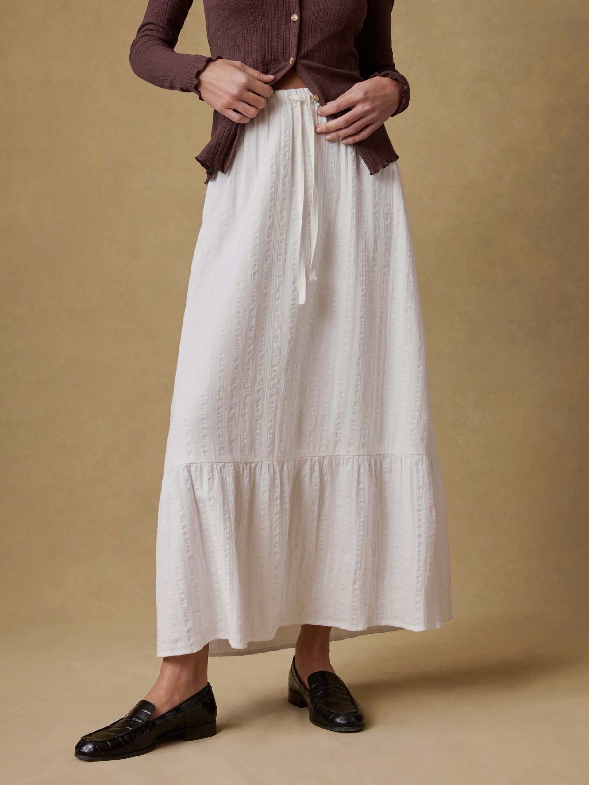 Dune Cotton Gauze Rees Skirt - White - Image 3