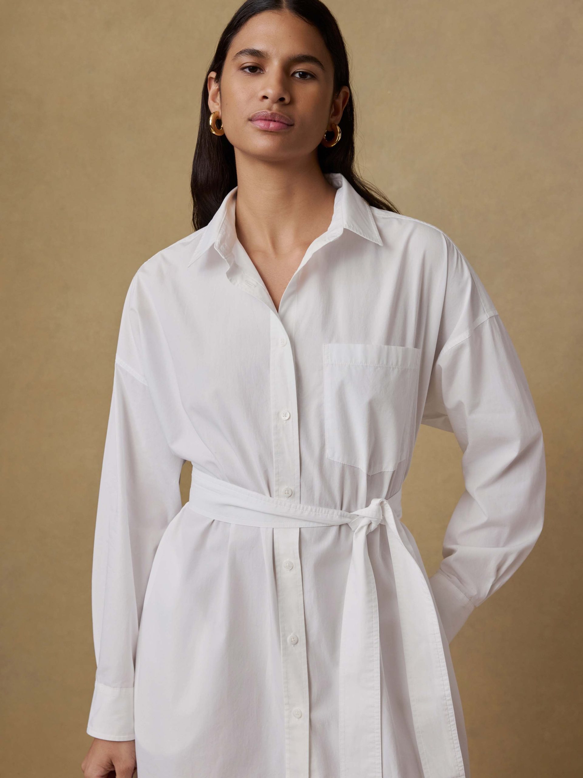 Coastal Poplin Rio Shirt Dress - White - Image 4