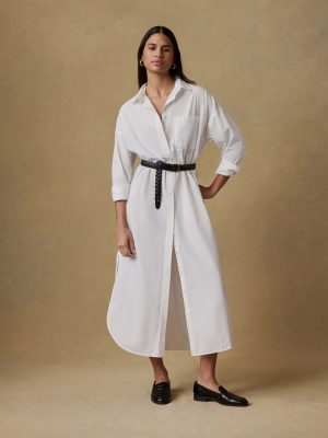 Coastal Poplin Rio Shirt Dress - White