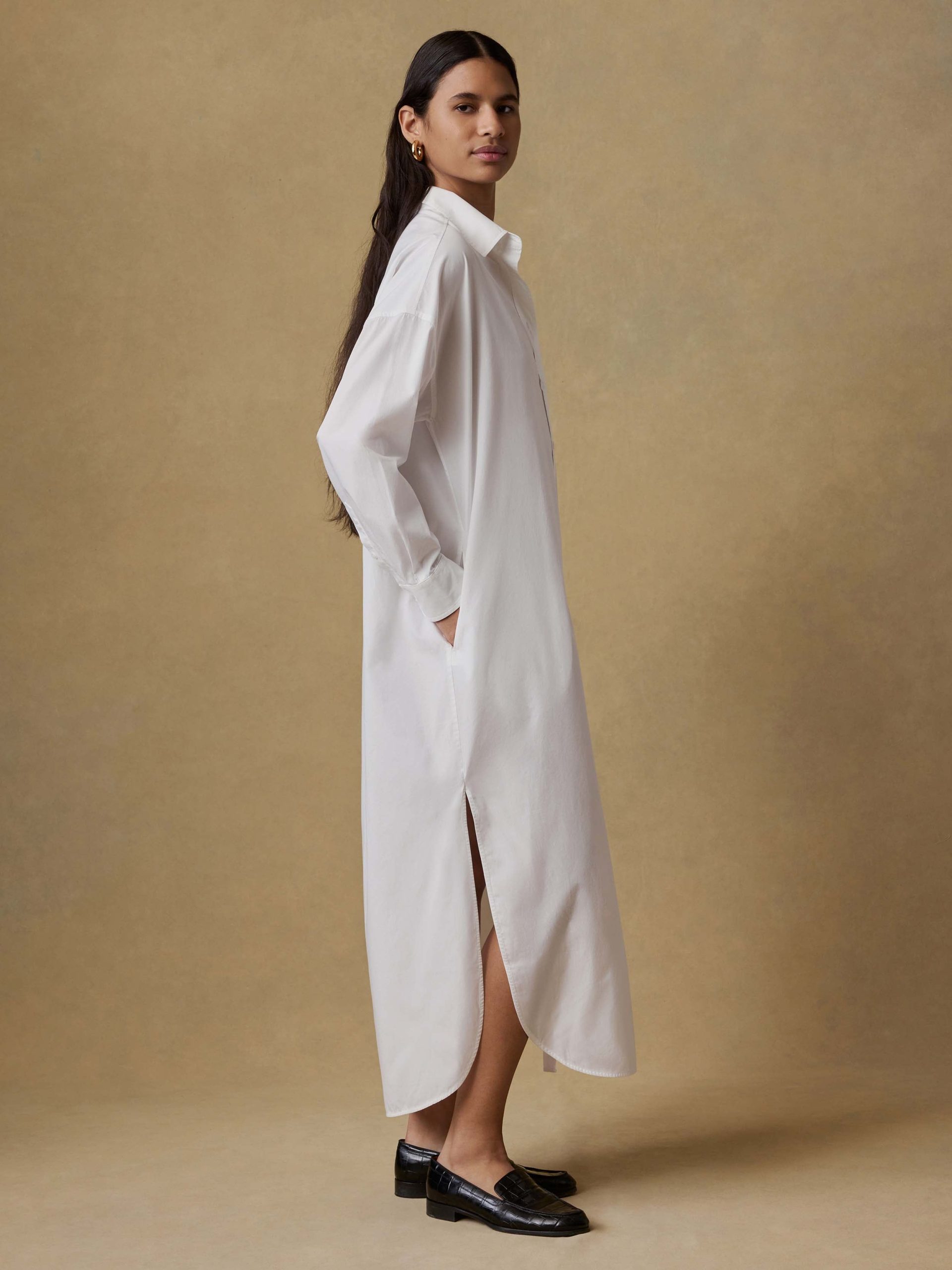 Coastal Poplin Rio Shirt Dress - White - Image 5