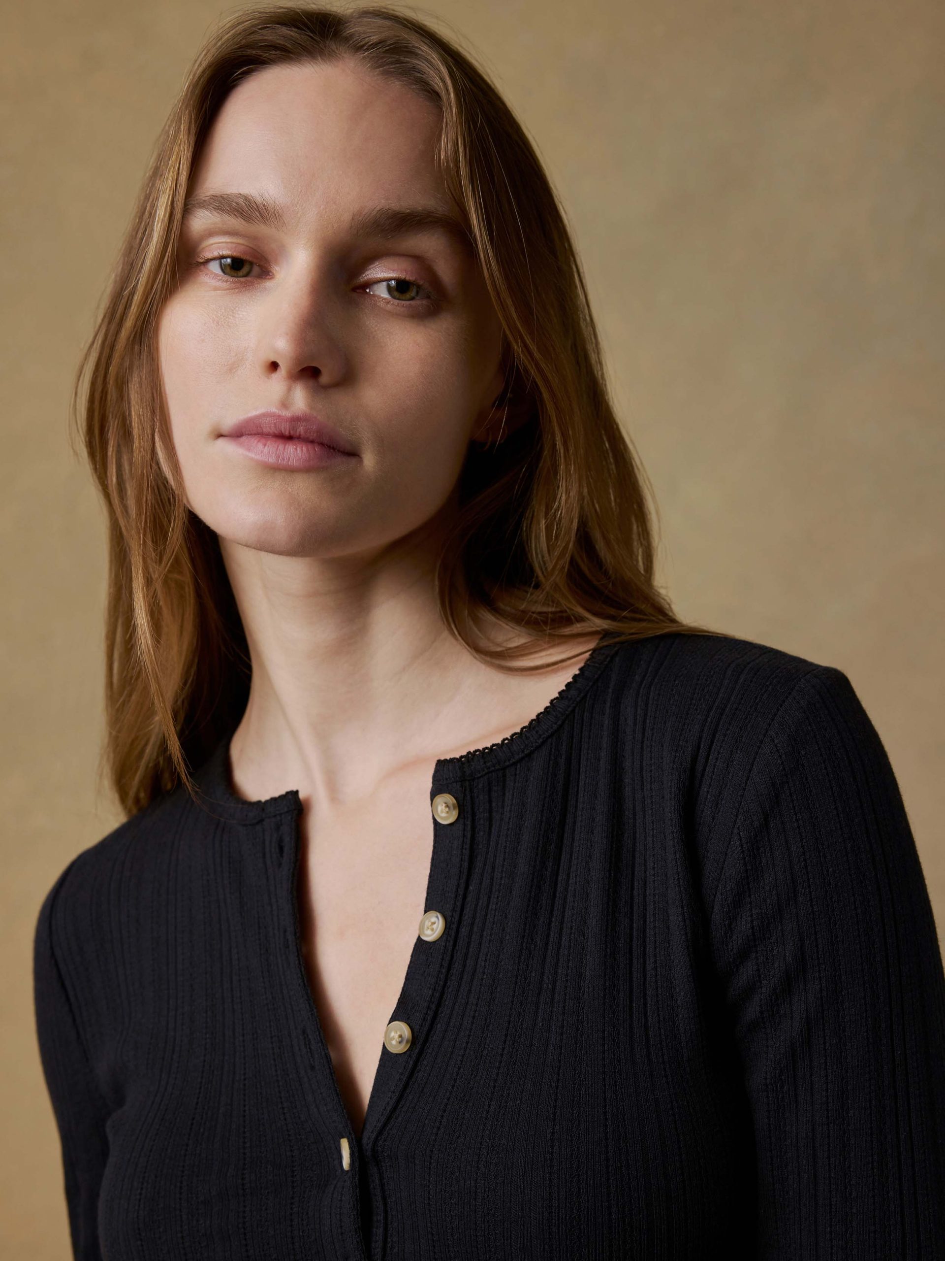 Paradise Pointelle Henley - Black - Image 6
