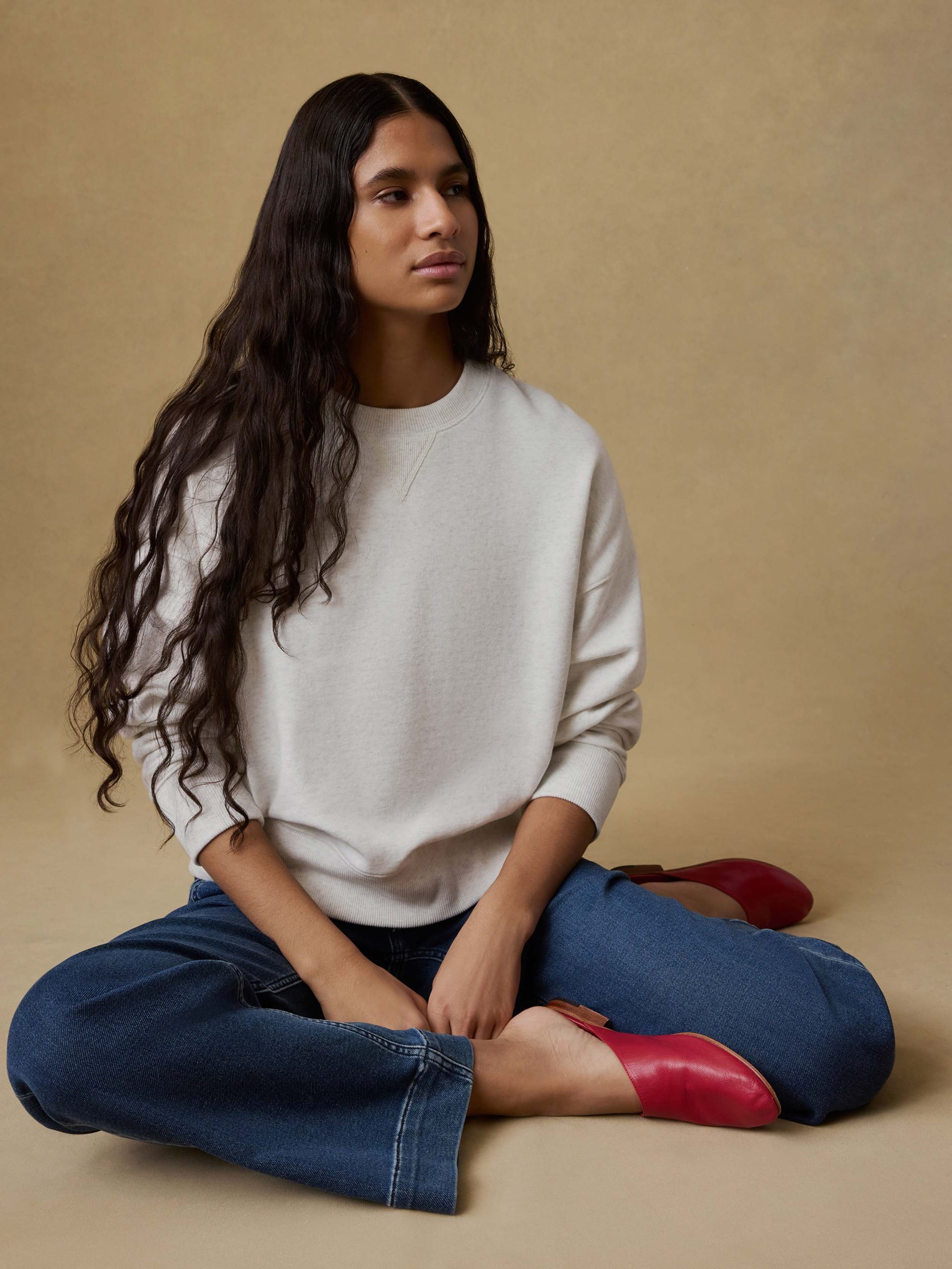 High Standard Fleece Vintage Crew - Ice Grey Heather - Image 3
