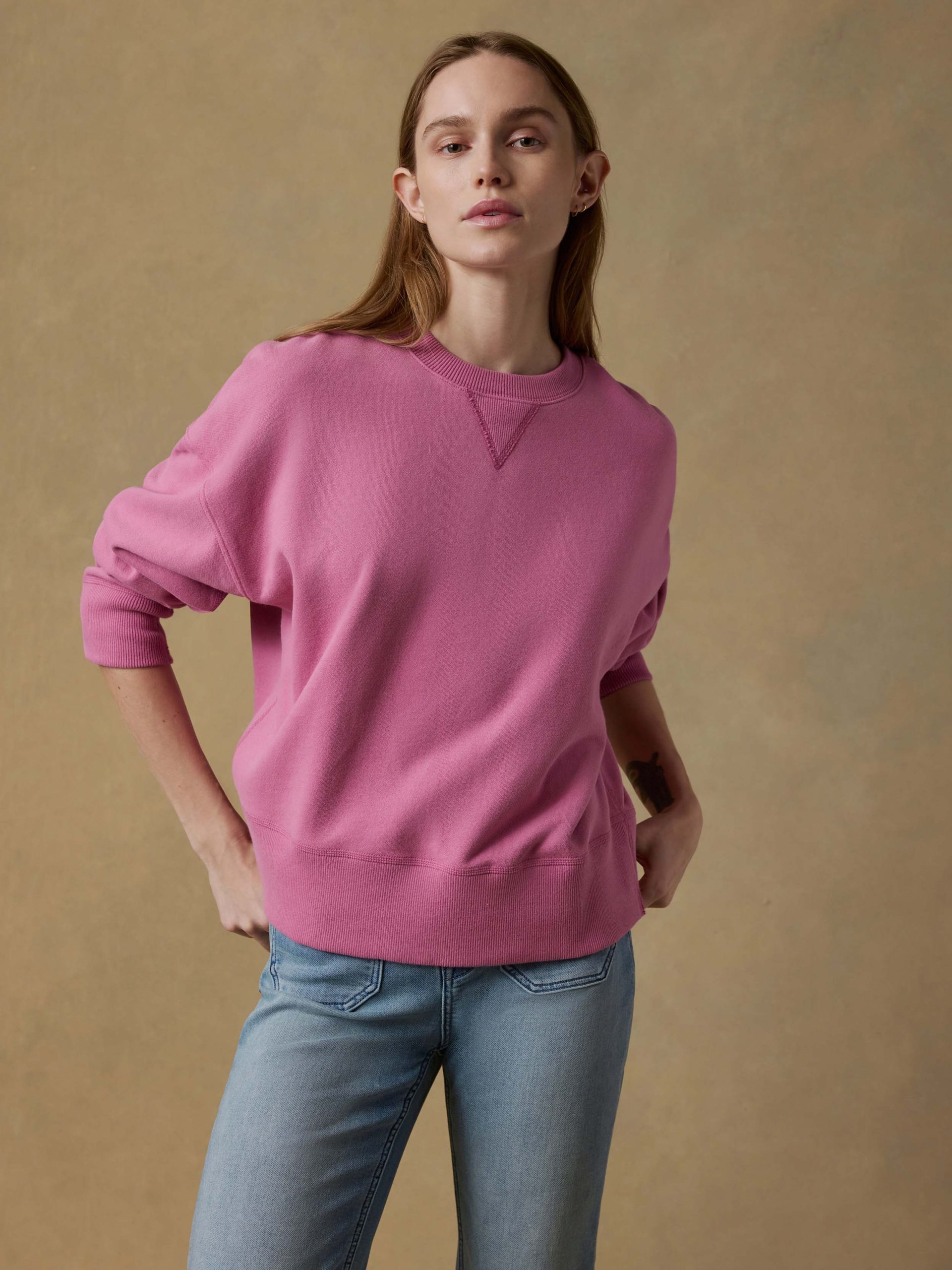 High Standard Fleece Vintage Crew - Ibis Rose - Image 2