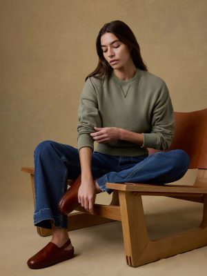 High Standard Fleece Vintage Crew - Island Olive