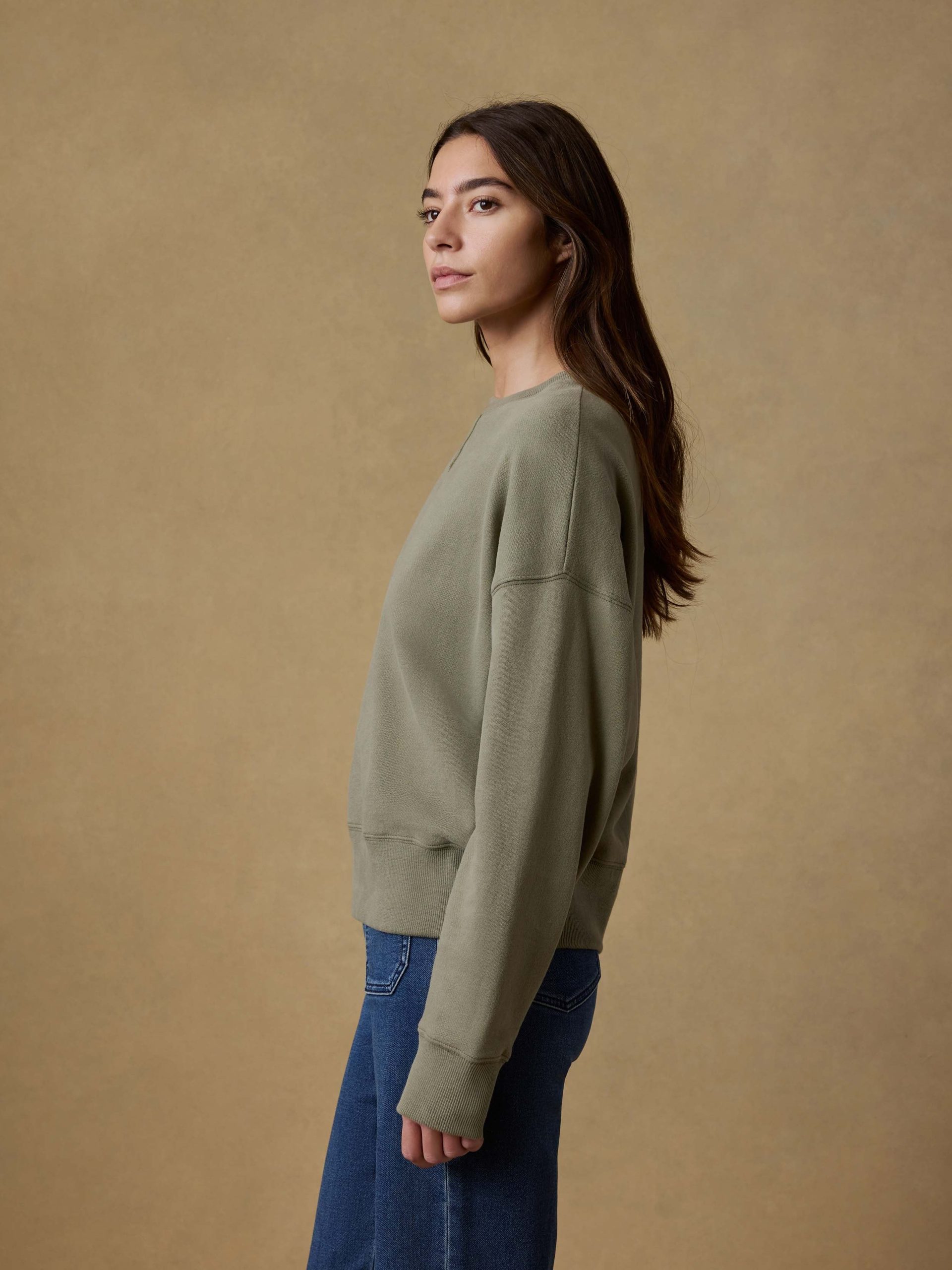 High Standard Fleece Vintage Crew - Island Olive - Image 4