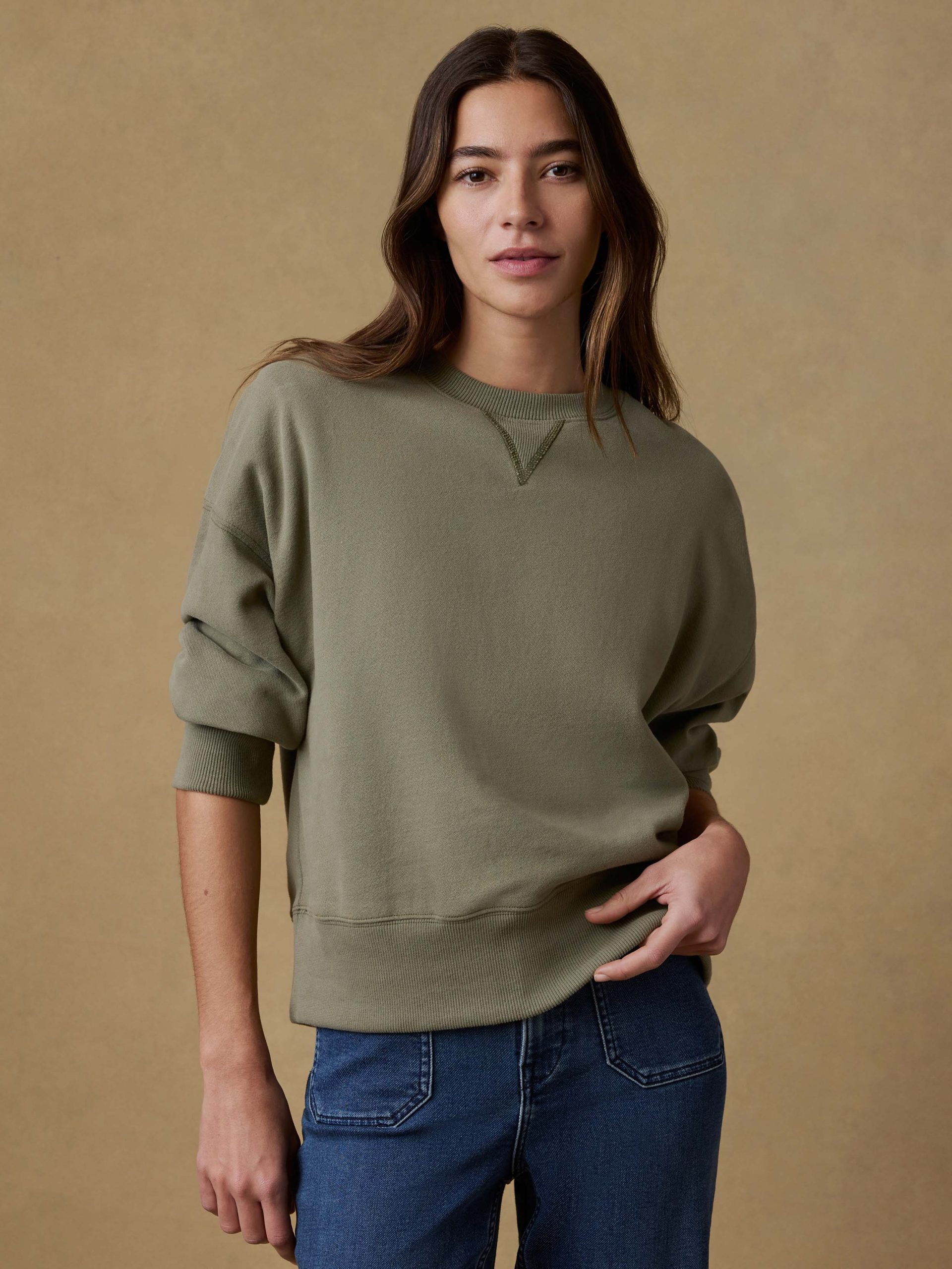 High Standard Fleece Vintage Crew - Island Olive - Image 2