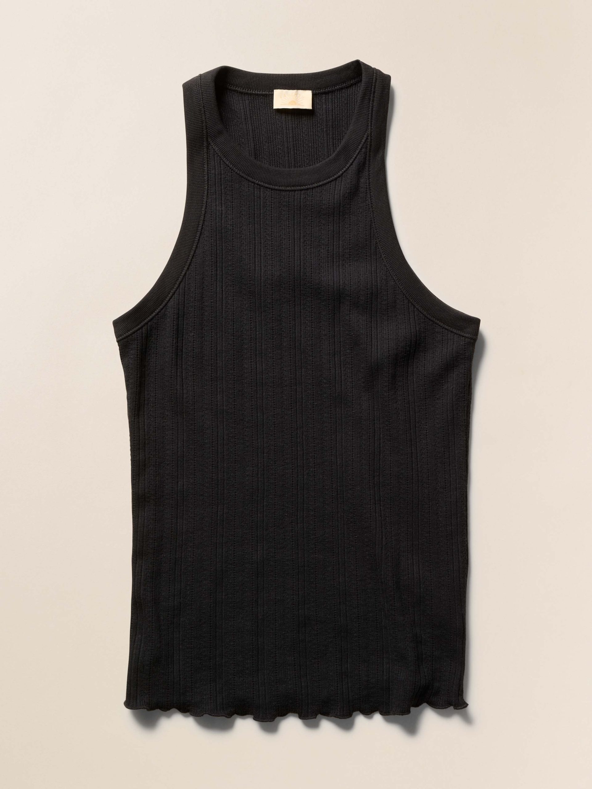 Paradise Pointelle Tank - Black - Image 6