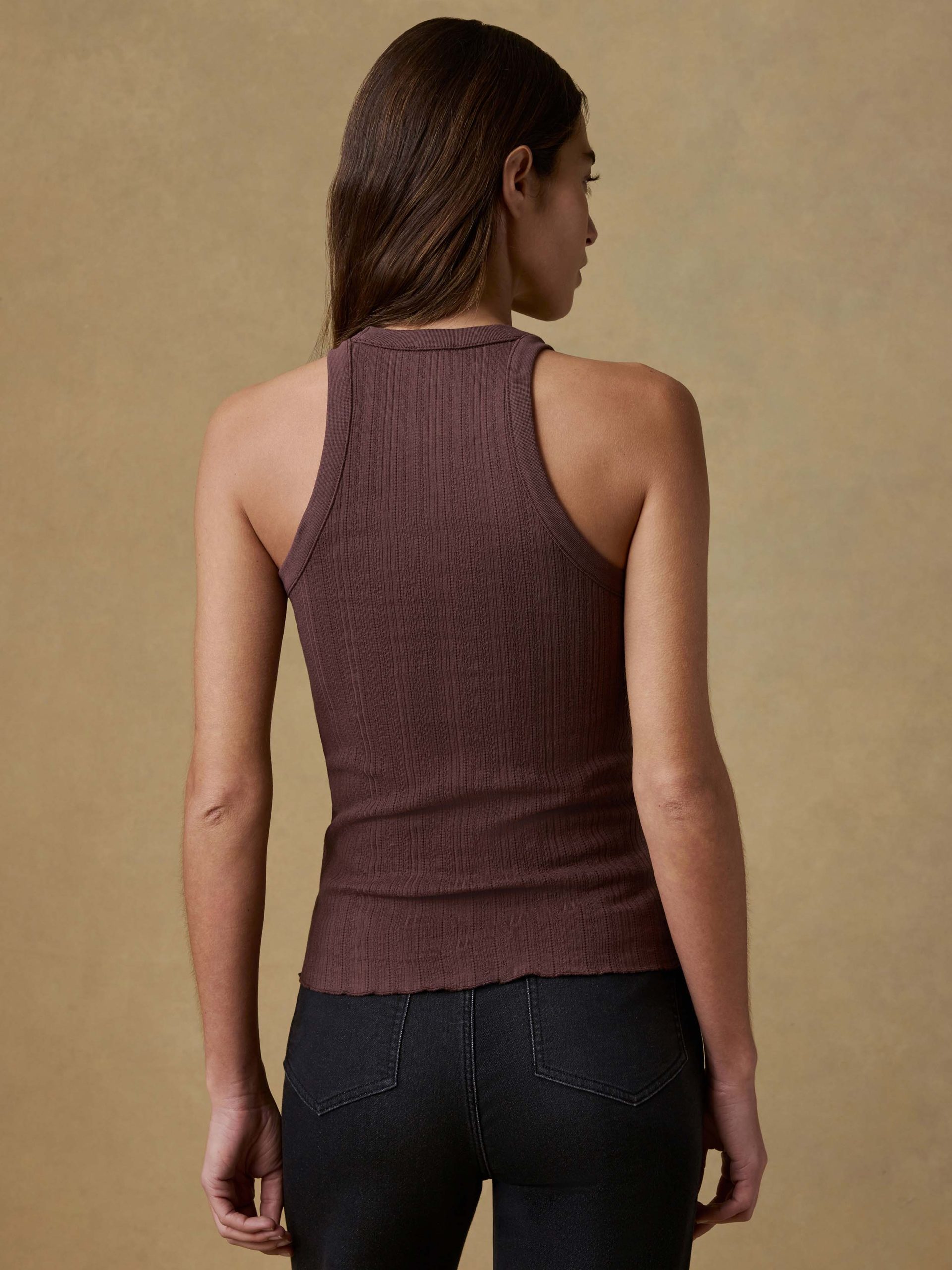 Paradise Pointelle Tank - Chicory Coffee - Image 5
