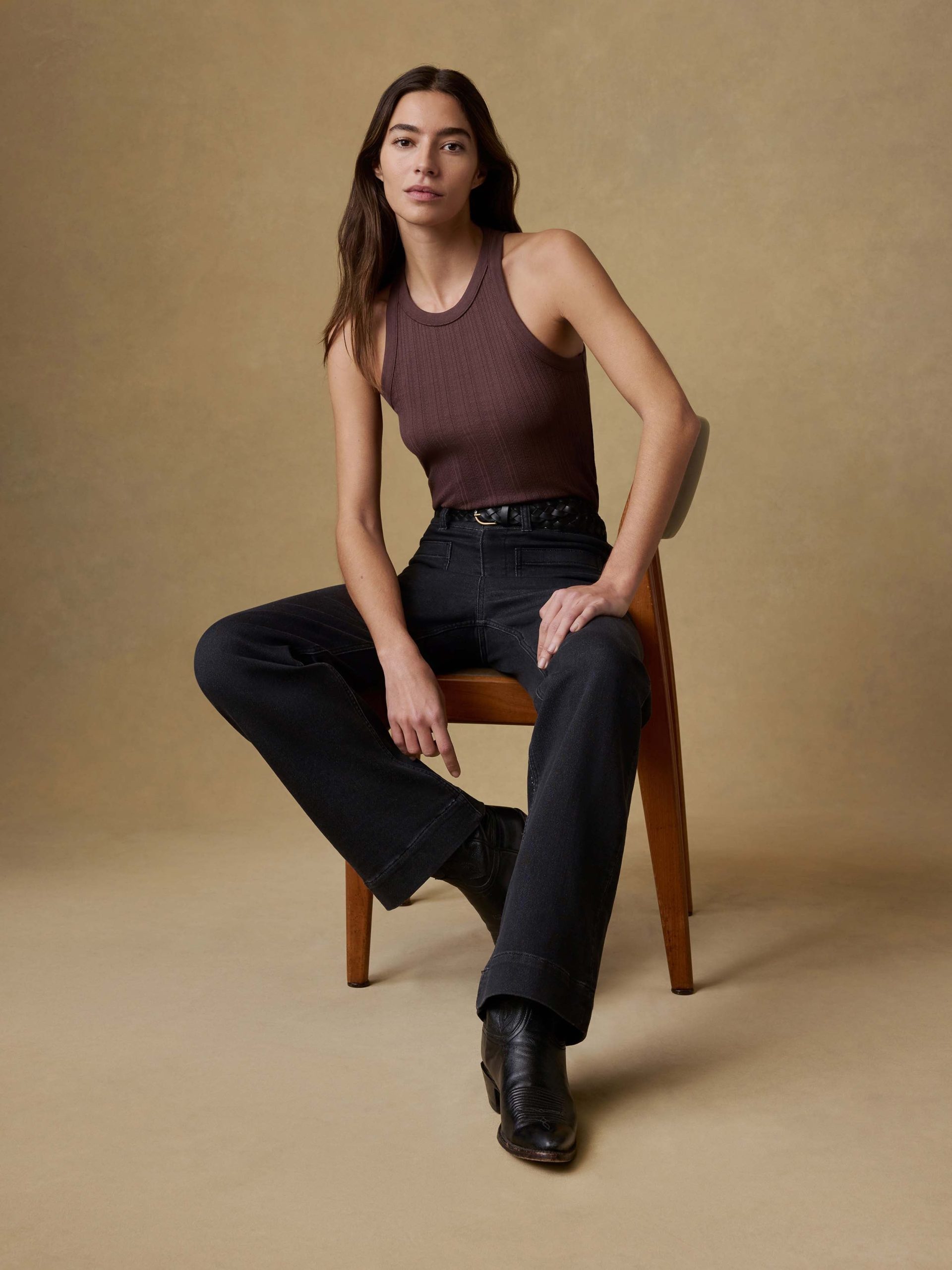 Paradise Pointelle Tank - Chicory Coffee - Image 3