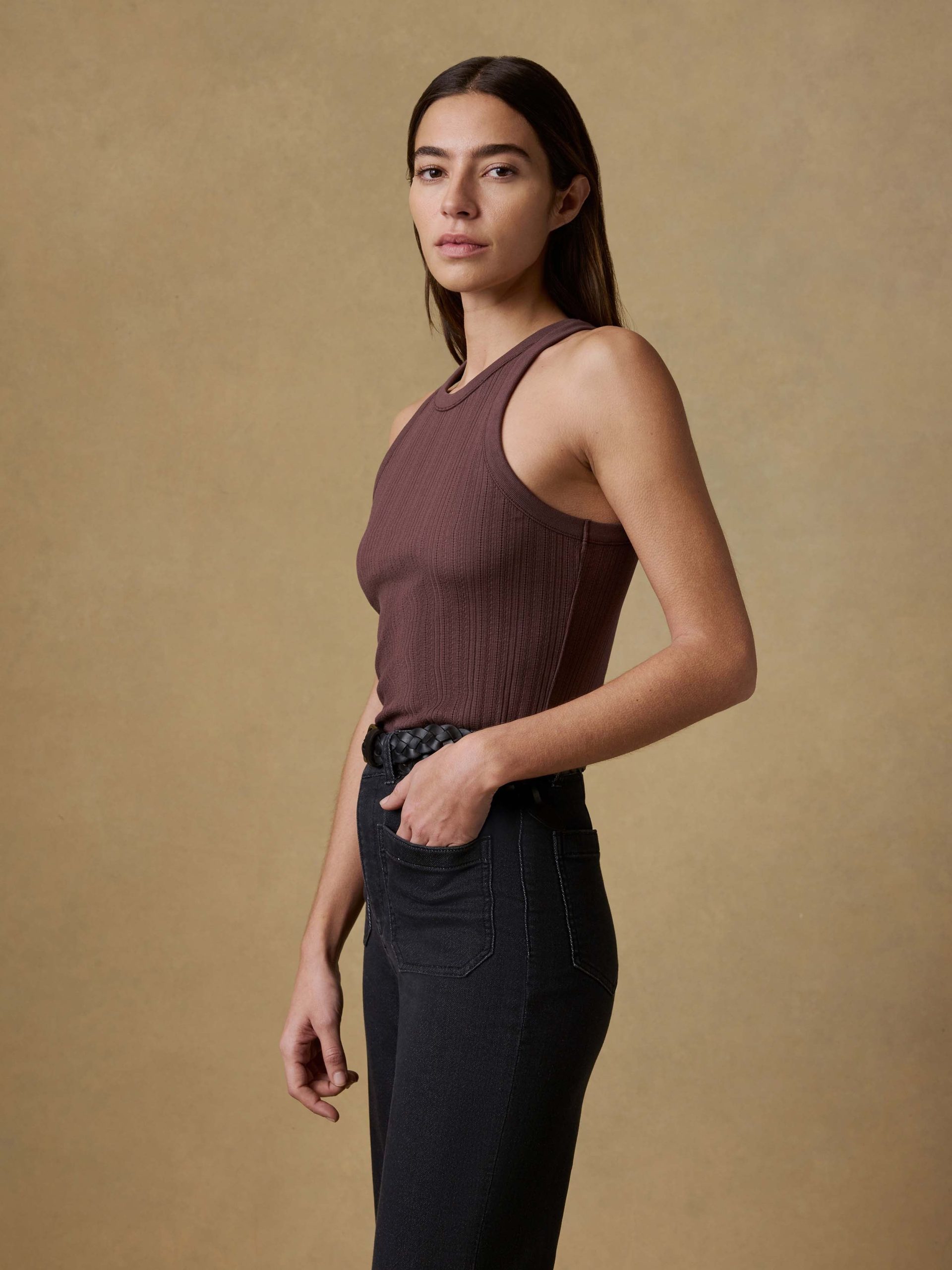 Paradise Pointelle Tank - Chicory Coffee - Image 4