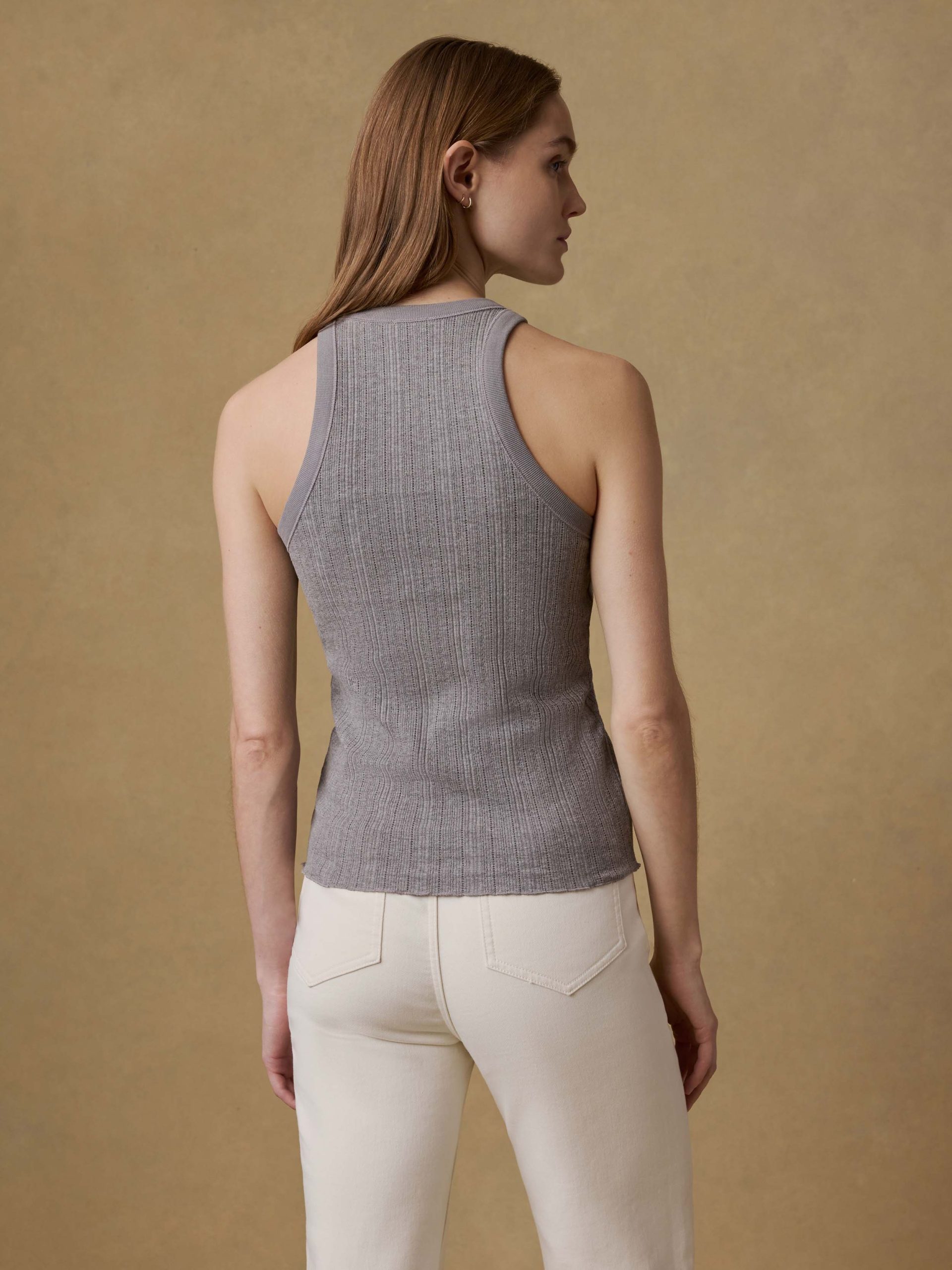 Paradise Pointelle Tank - Medium Grey Heather - Image 3