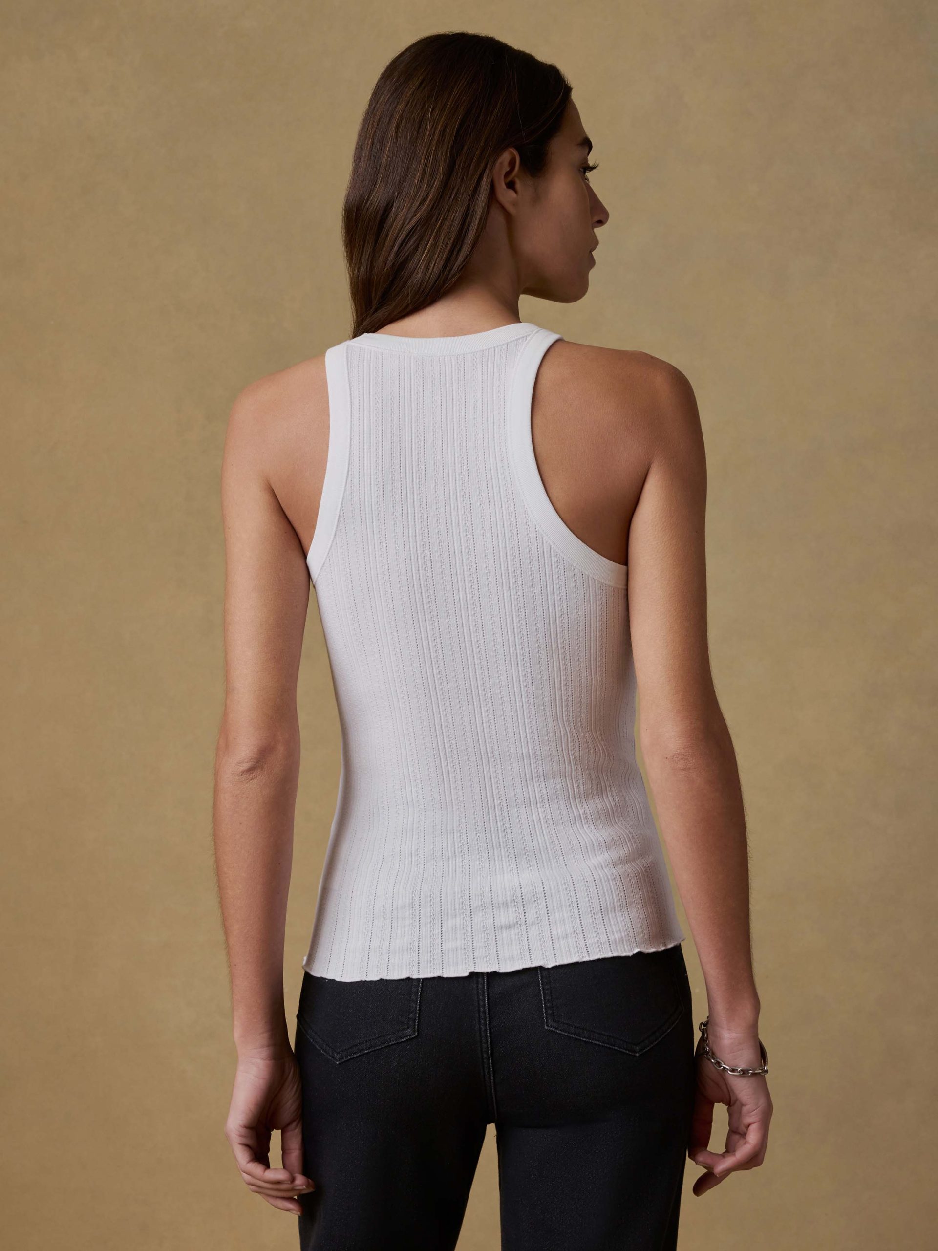 Paradise Pointelle Tank - White - Image 3