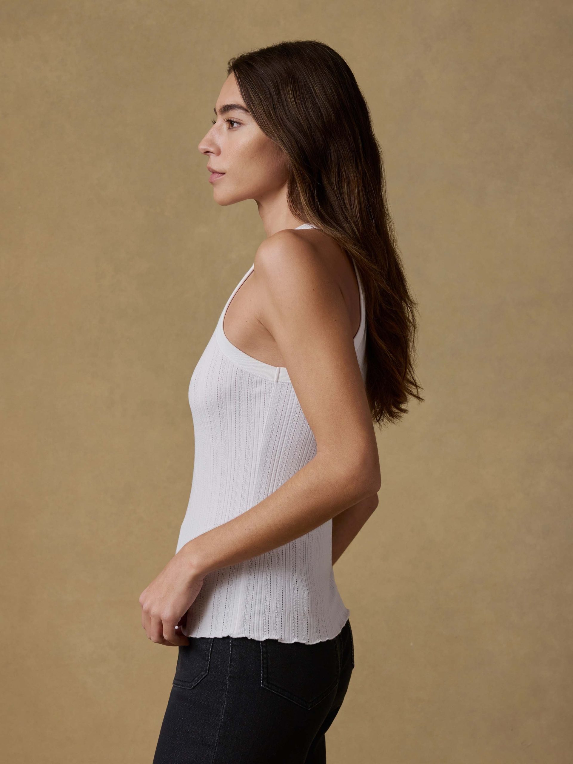 Paradise Pointelle Tank - White - Image 5