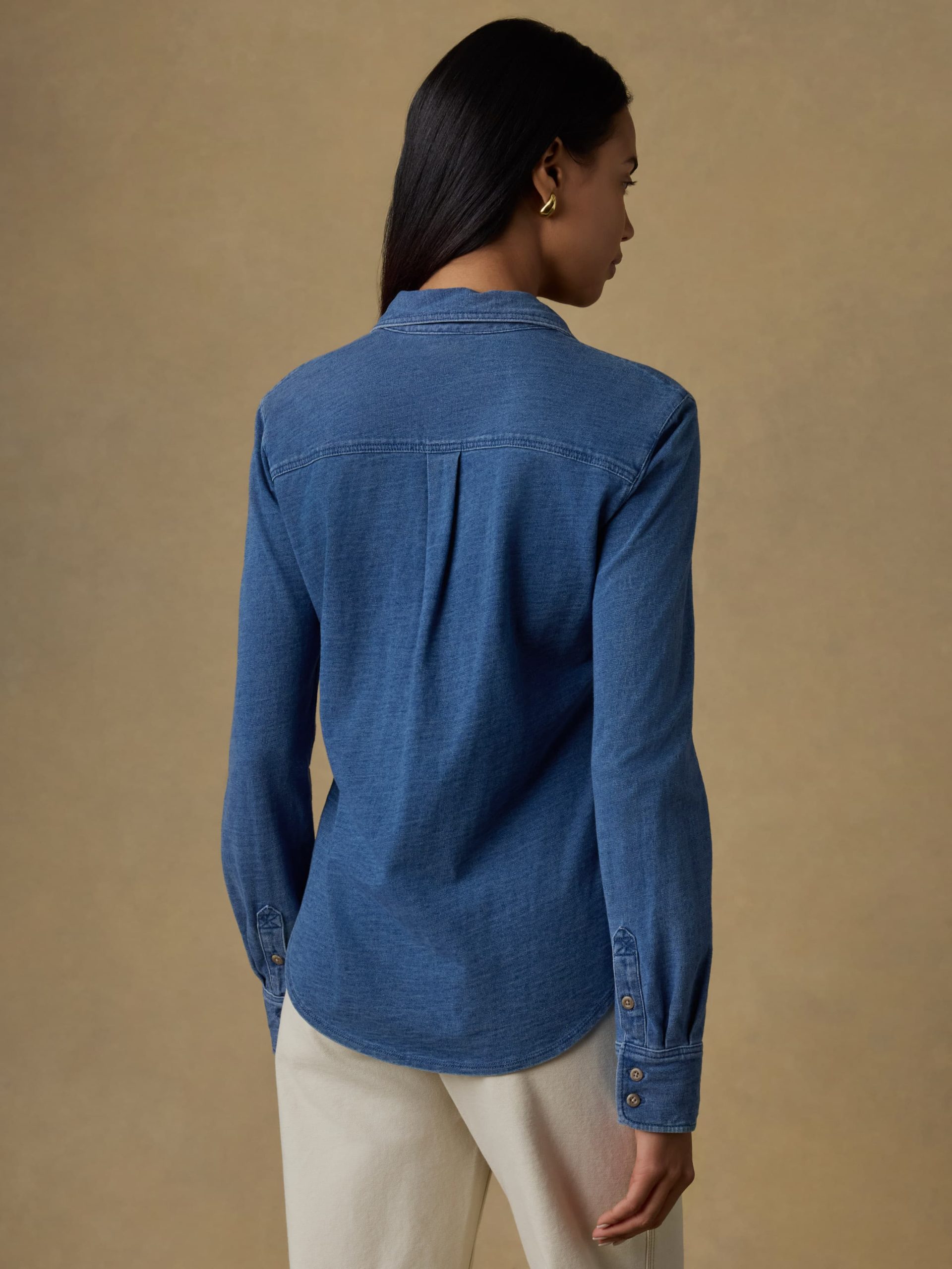 Sunwashed Knit Shirt - Medium Indigo Wash - Image 3