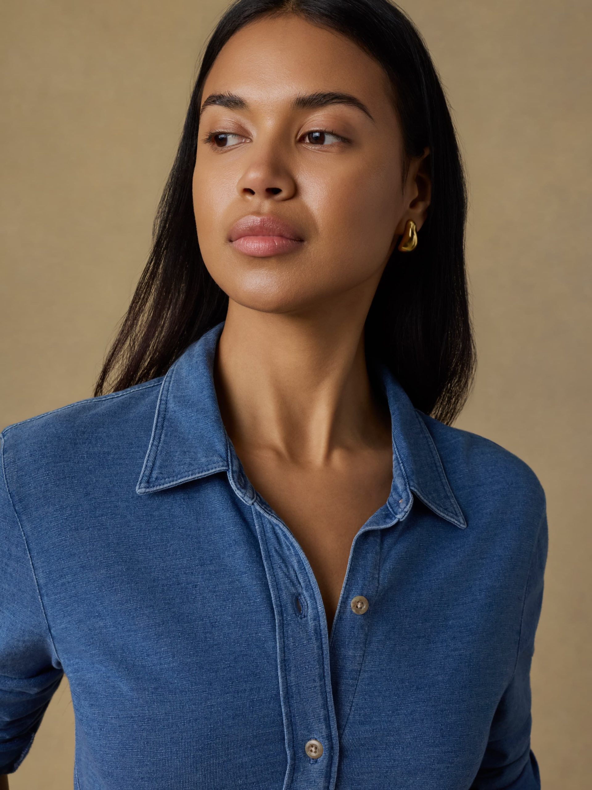 Sunwashed Knit Shirt - Medium Indigo Wash - Image 4