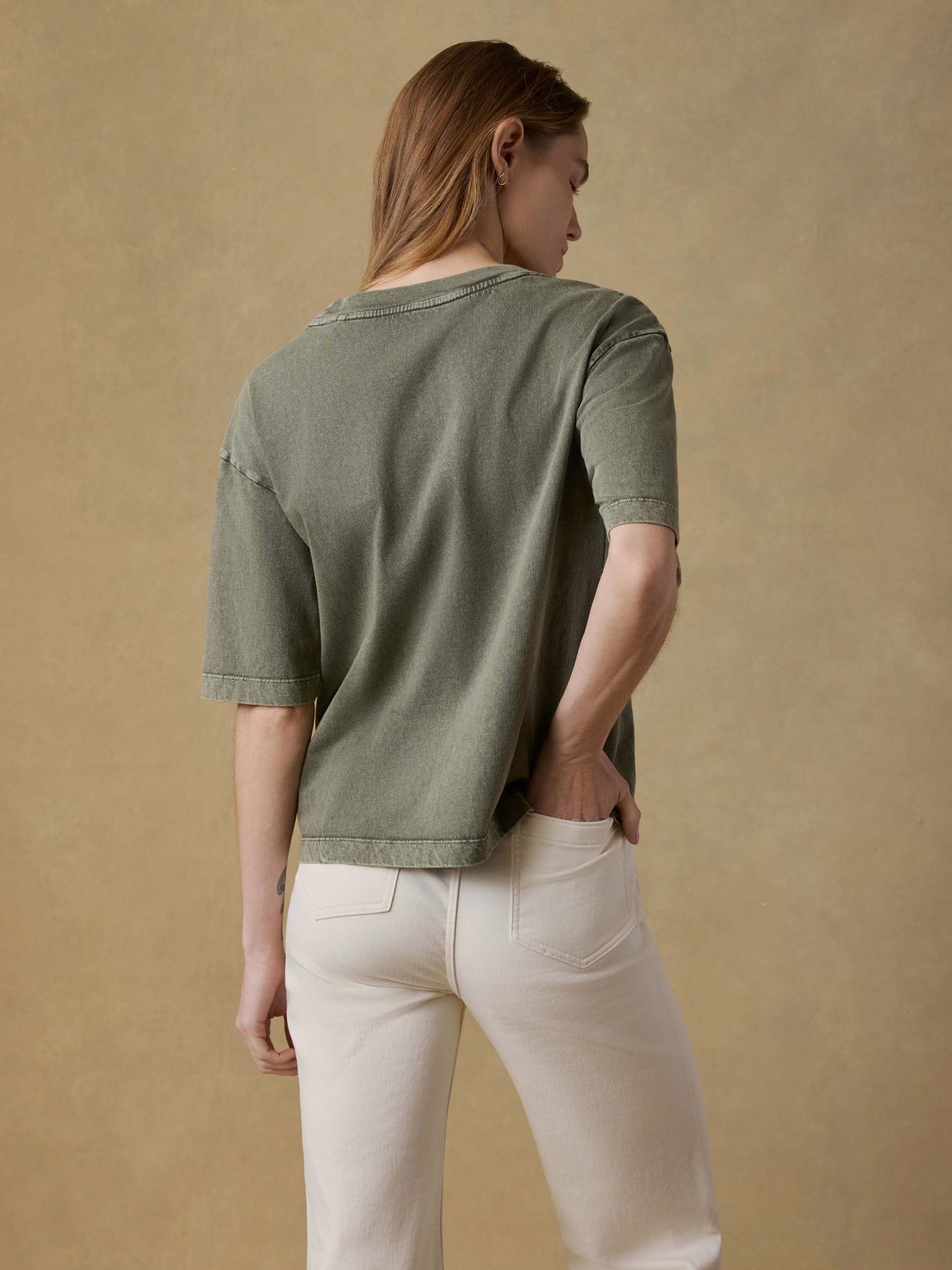Recycled Cotton Vintage Tee - Island Olive - Image 4