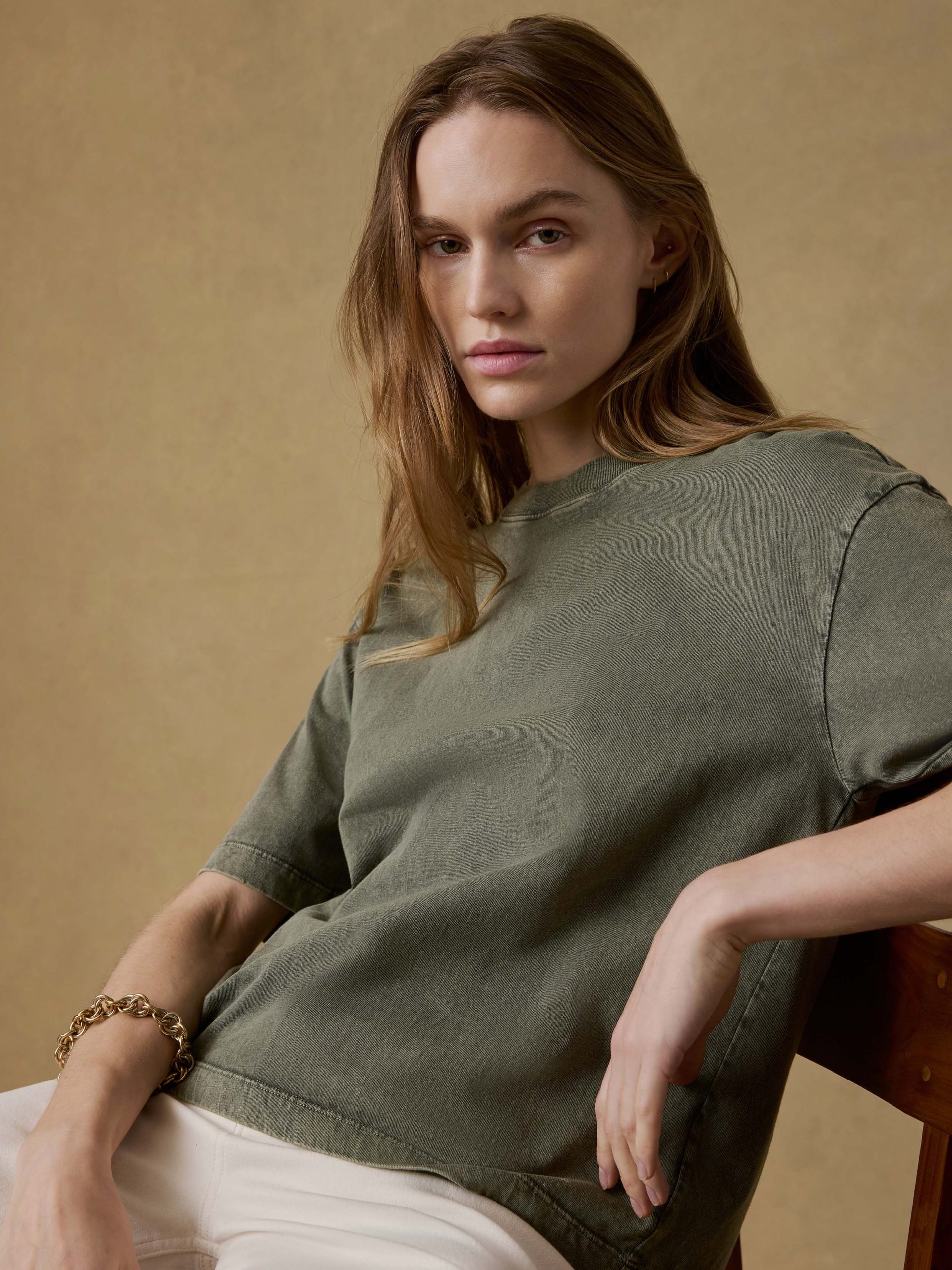 Recycled Cotton Vintage Tee - Island Olive - Image 5