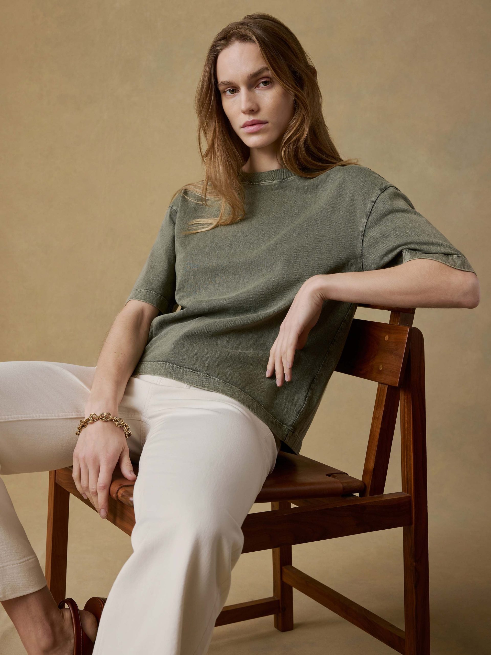 Recycled Cotton Vintage Tee - Island Olive - Image 3