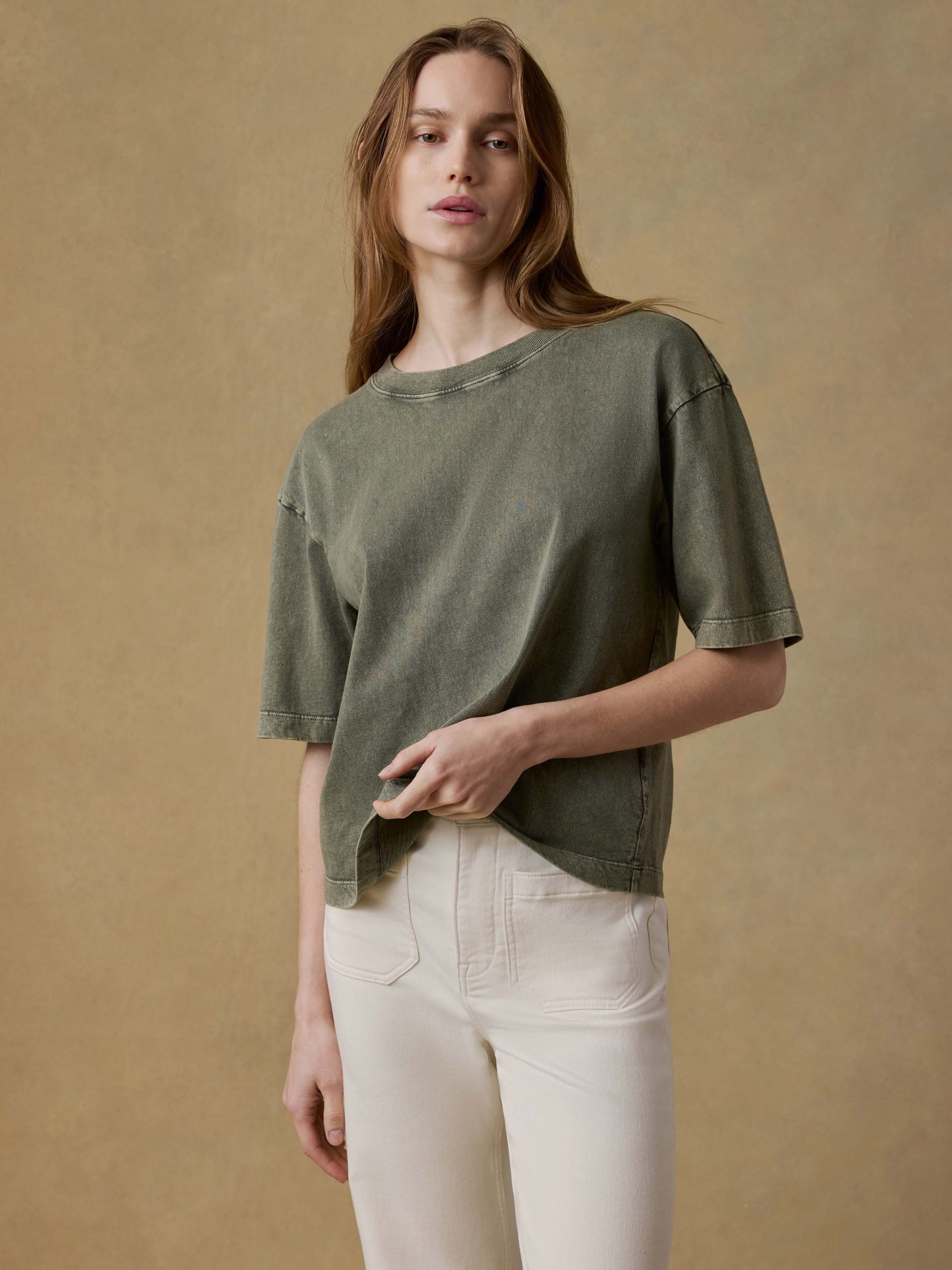 Recycled Cotton Vintage Tee - Island Olive - Image 2