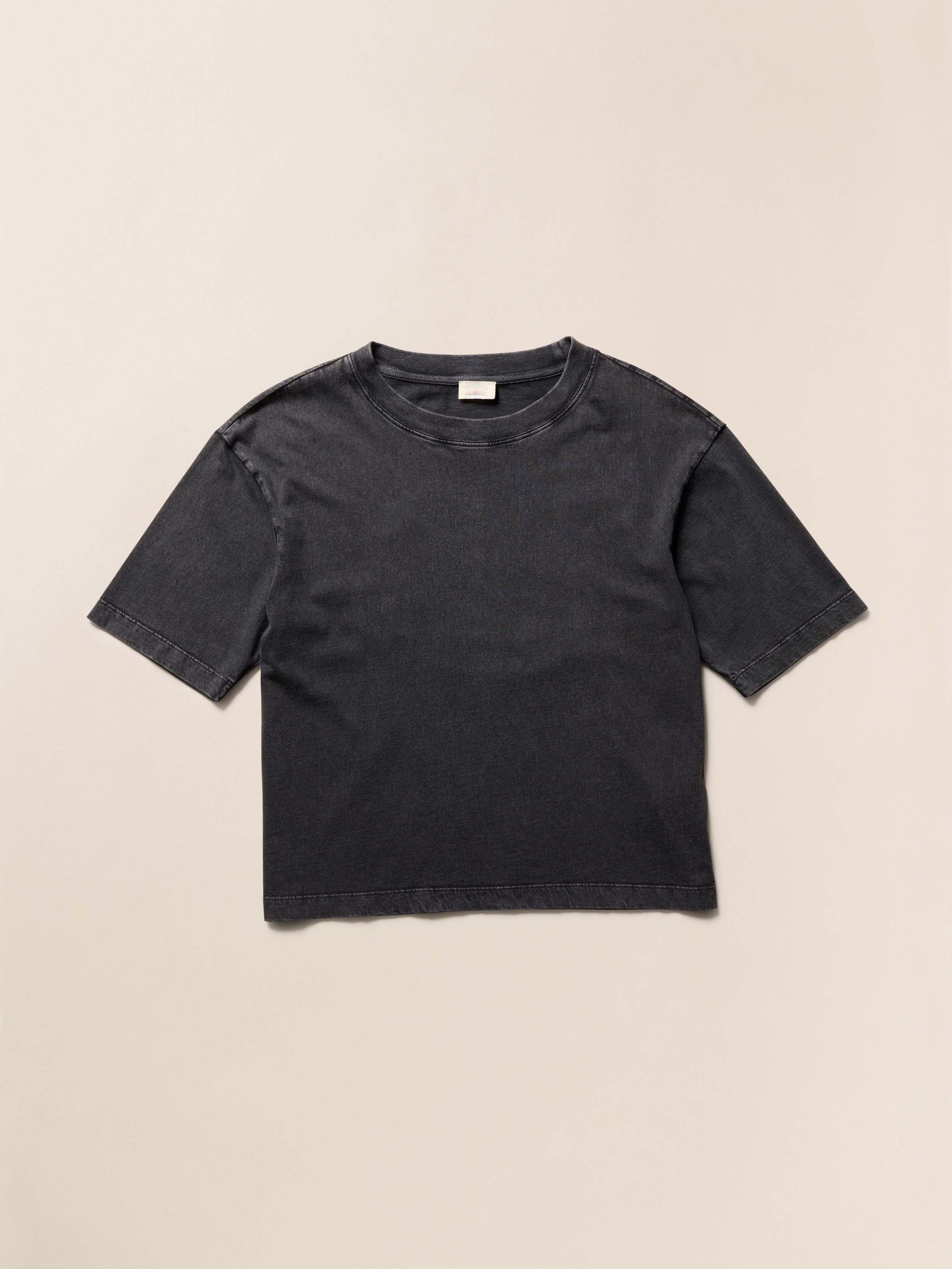 Recycled Cotton Vintage Tee - Washed Black - Image 6