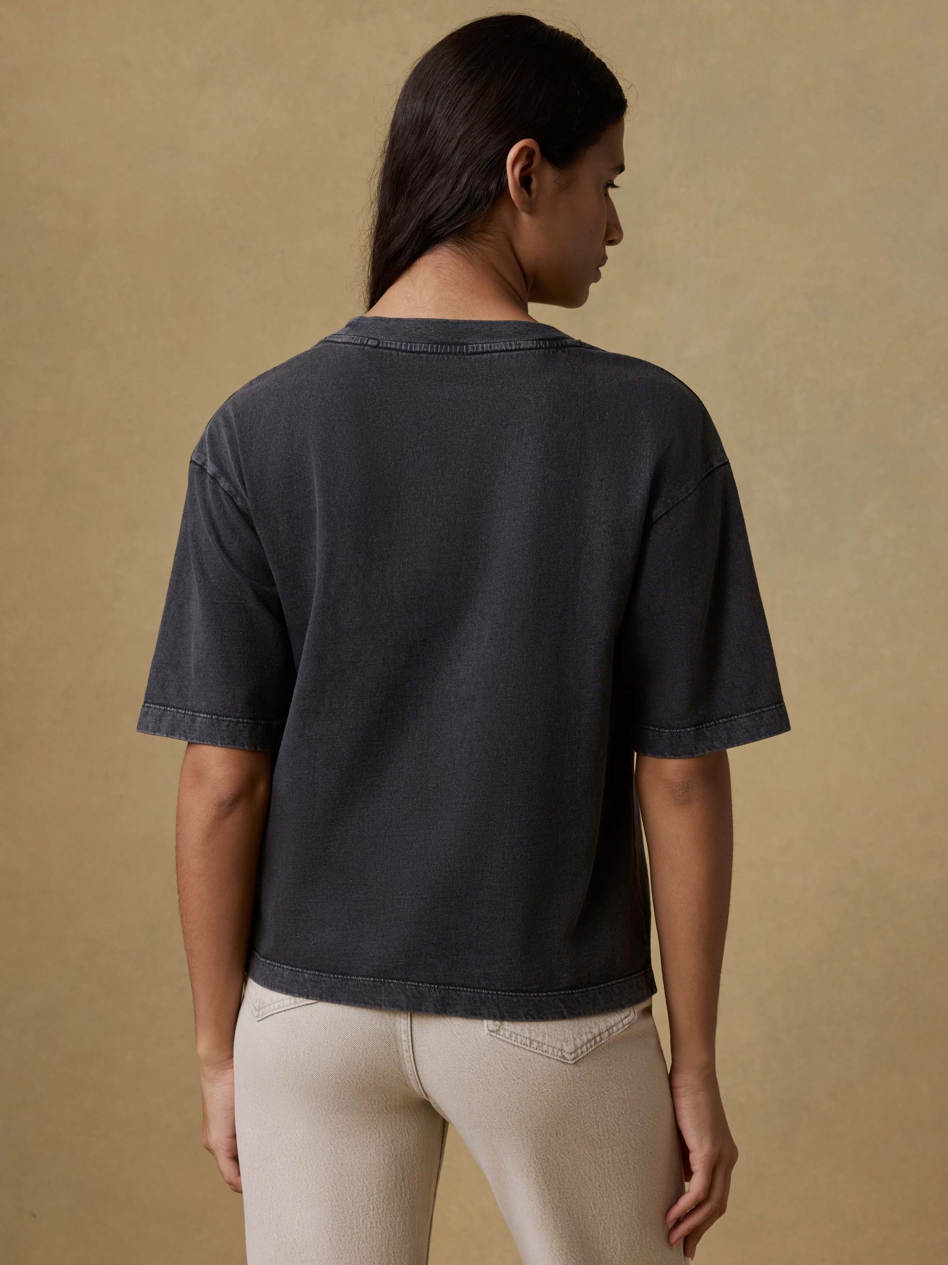 Recycled Cotton Vintage Tee - Washed Black - Image 3