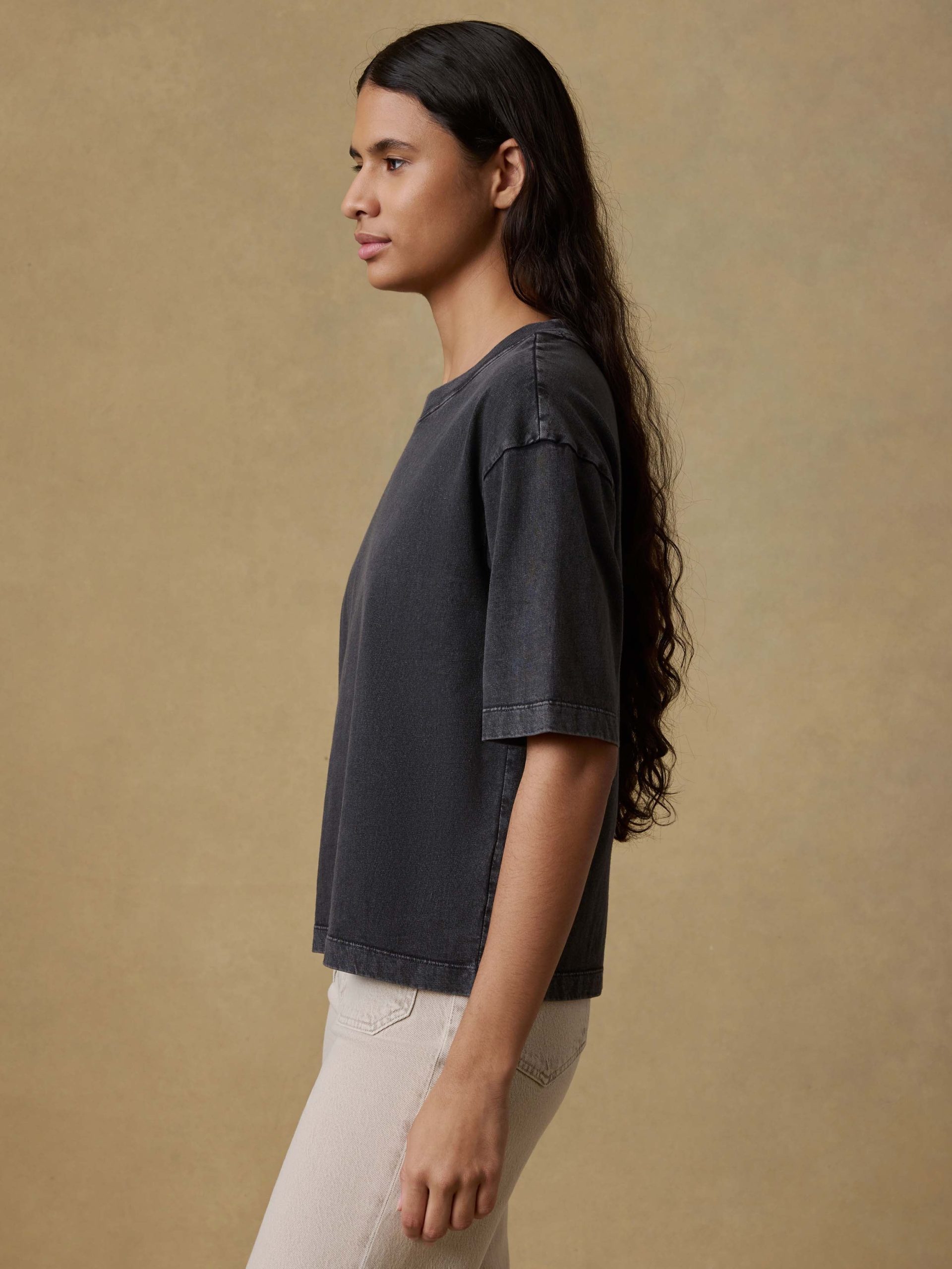 Recycled Cotton Vintage Tee - Washed Black - Image 4