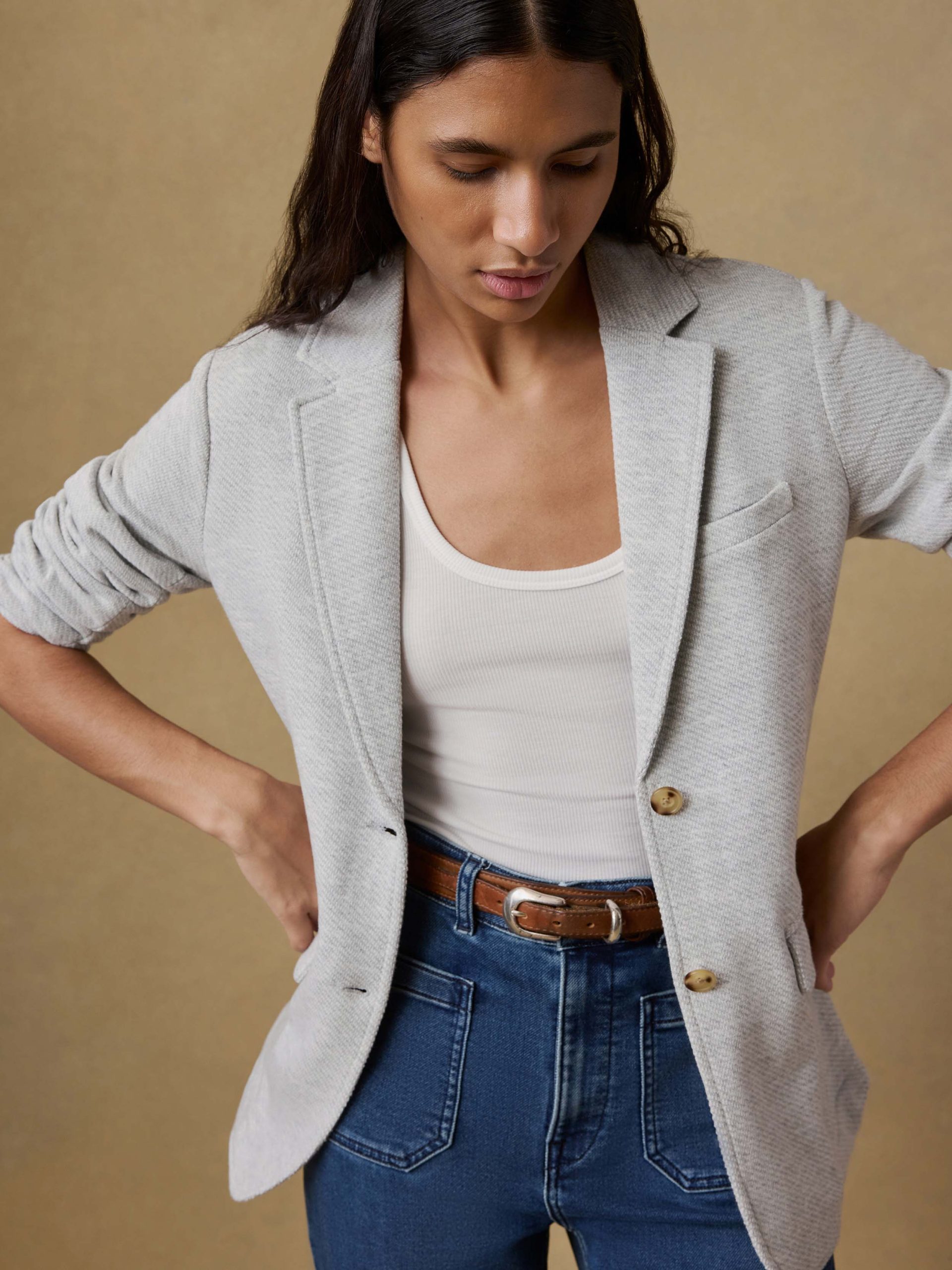 Inlet Knit Blazer - Heather Grey