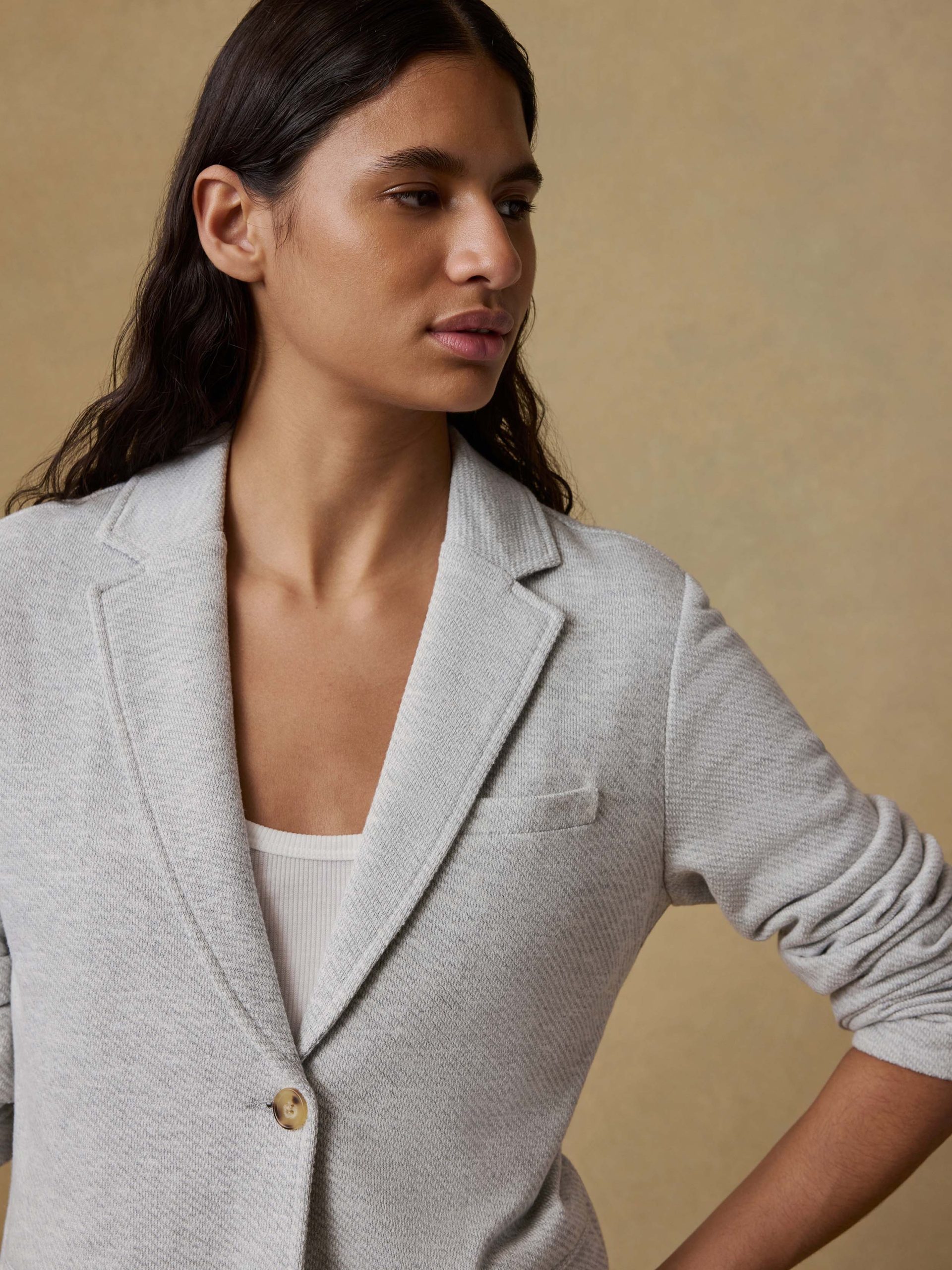 Inlet Knit Blazer - Heather Grey - Image 3